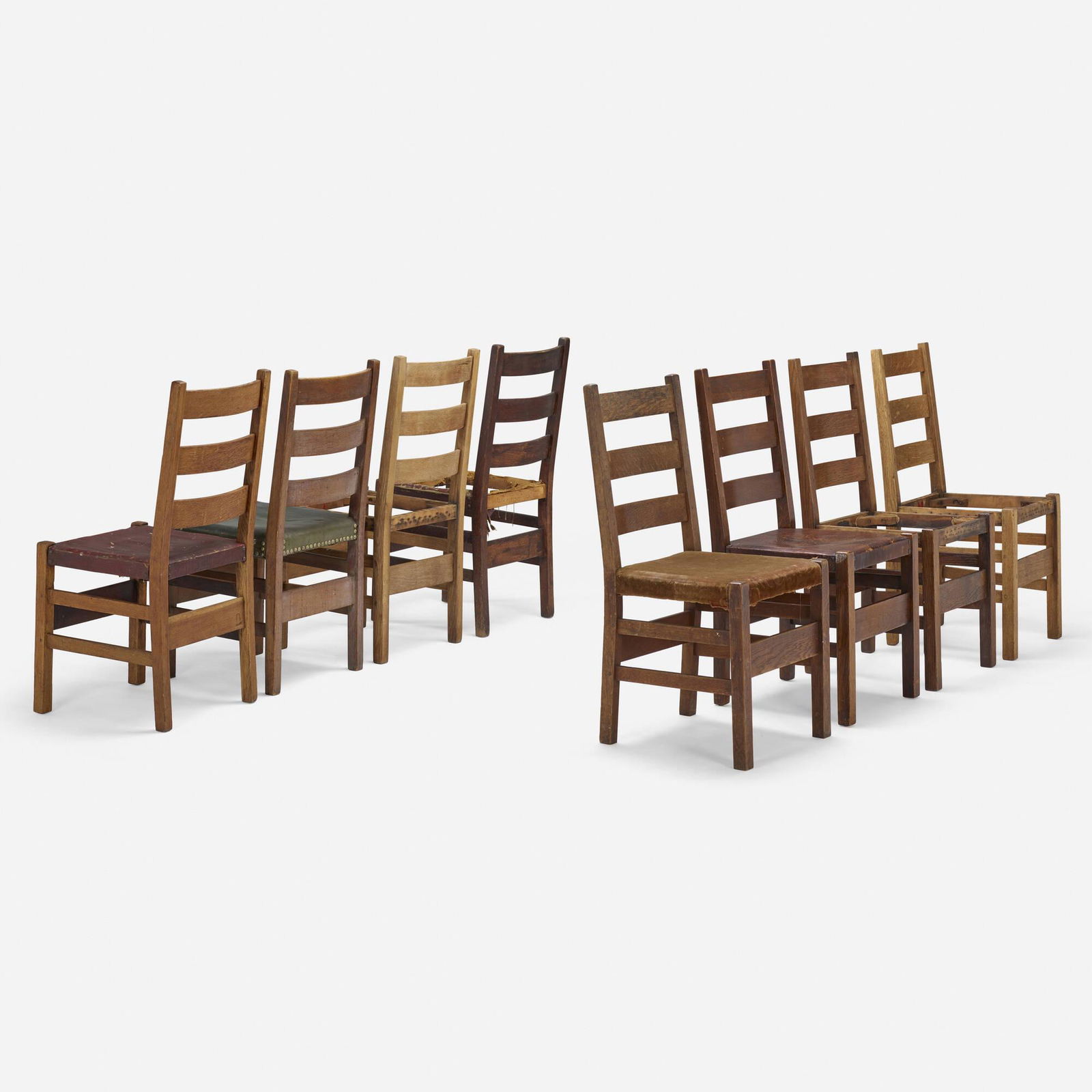 Gustav Stickley, Ladderback chairs, set of eight (1 of 5)