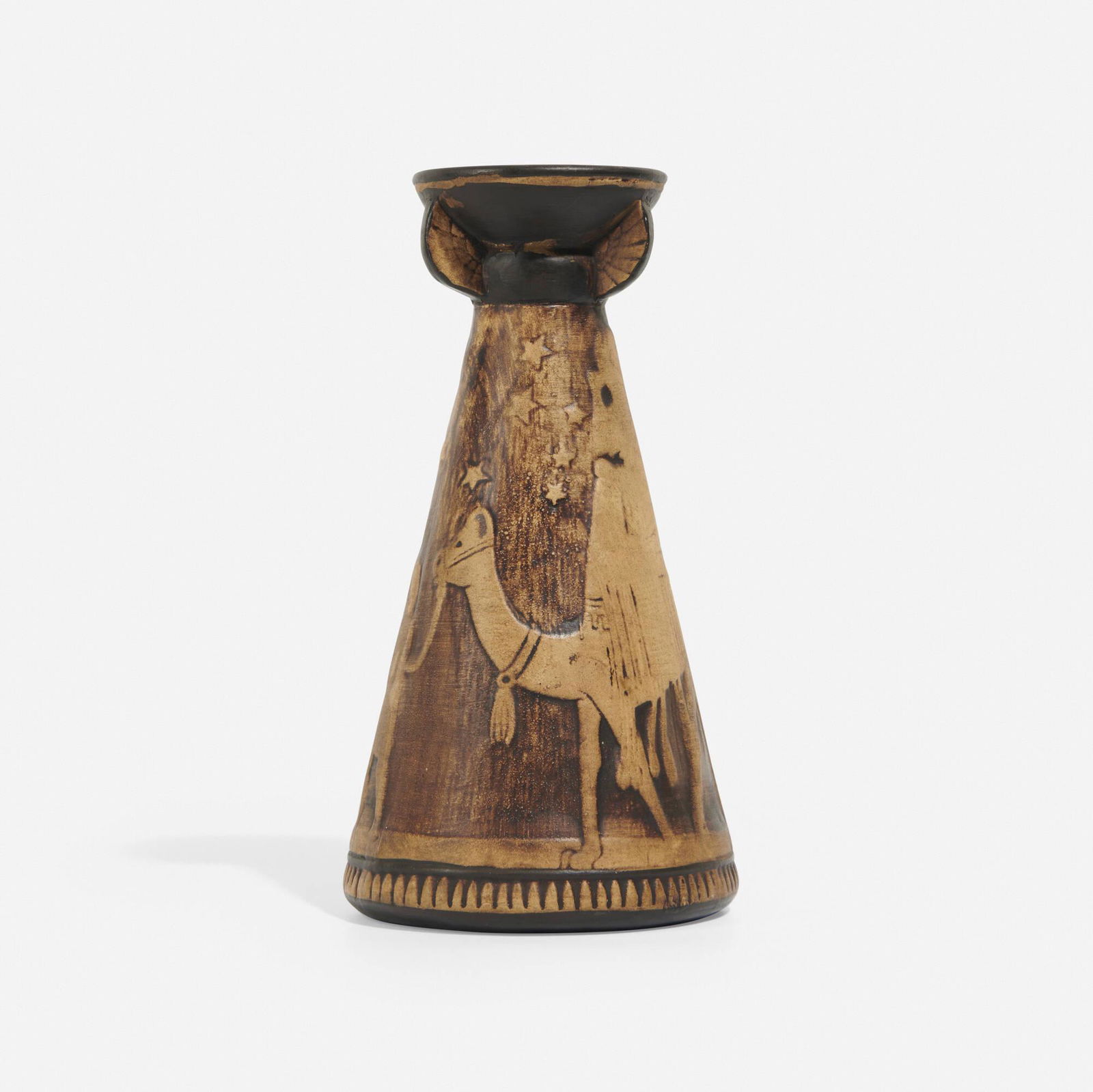 Weller Pottery, Lebanon vase in Burntwood finish (1 of 3)