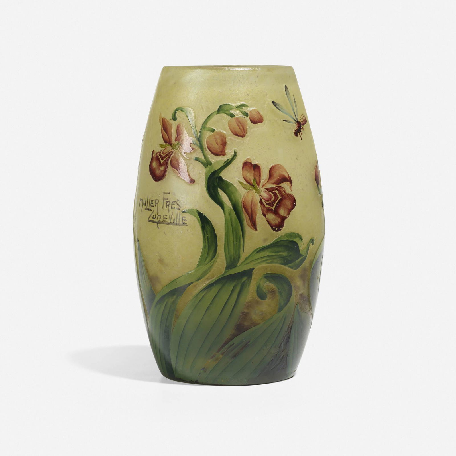 Muller Freres, Vase with orchids and wasp (1 of 4)