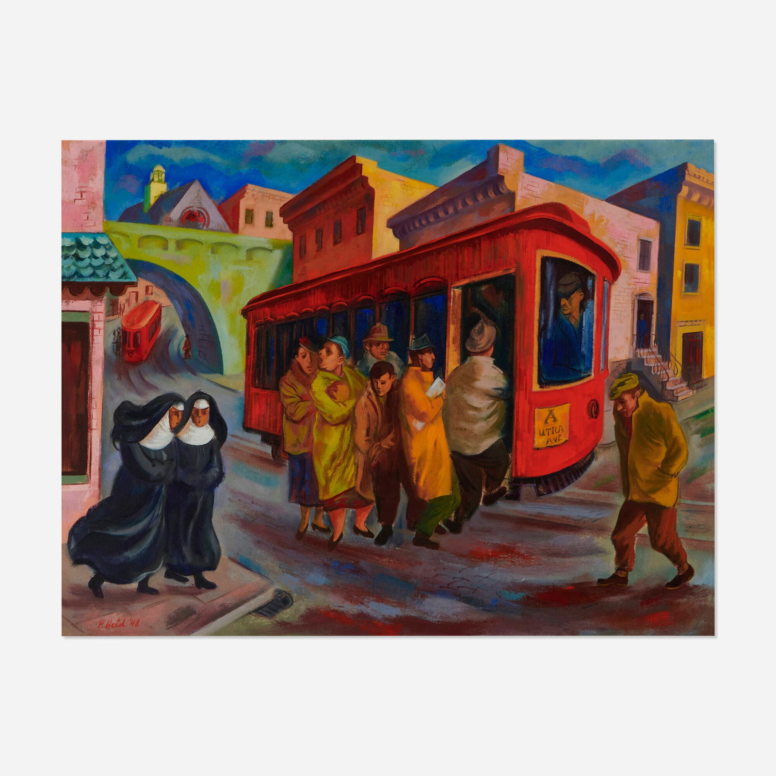 Philip Held, Utica Avenue Streetcar, Brooklyn (1 of 4)