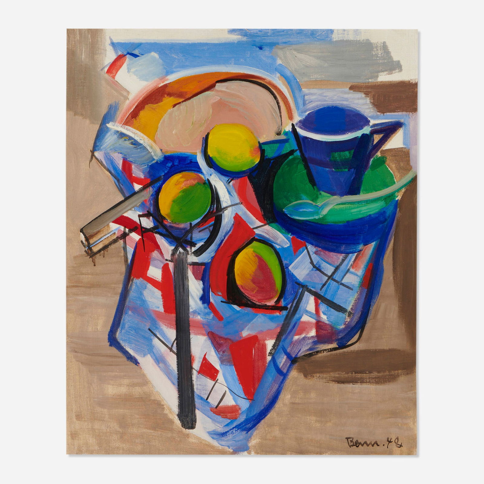 Ben Benn, Still Life: Ben Benn Still Life 1948oil on canvas 24 h x 20 w in (61 x 51 cm) Signed and dated to lower right 'Benn 48'. This work will ship from Chicago, Illinois.