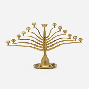 After Bruno Paul, Candelabrum: After Bruno Paul Candelabrum Anderson FoundryUSA 1901 / c. 1910brass 16 h x 27.5 dia in (41 x 70 cm) Candelabrum features armatures that rotate around the central stem. Inscribed manufac