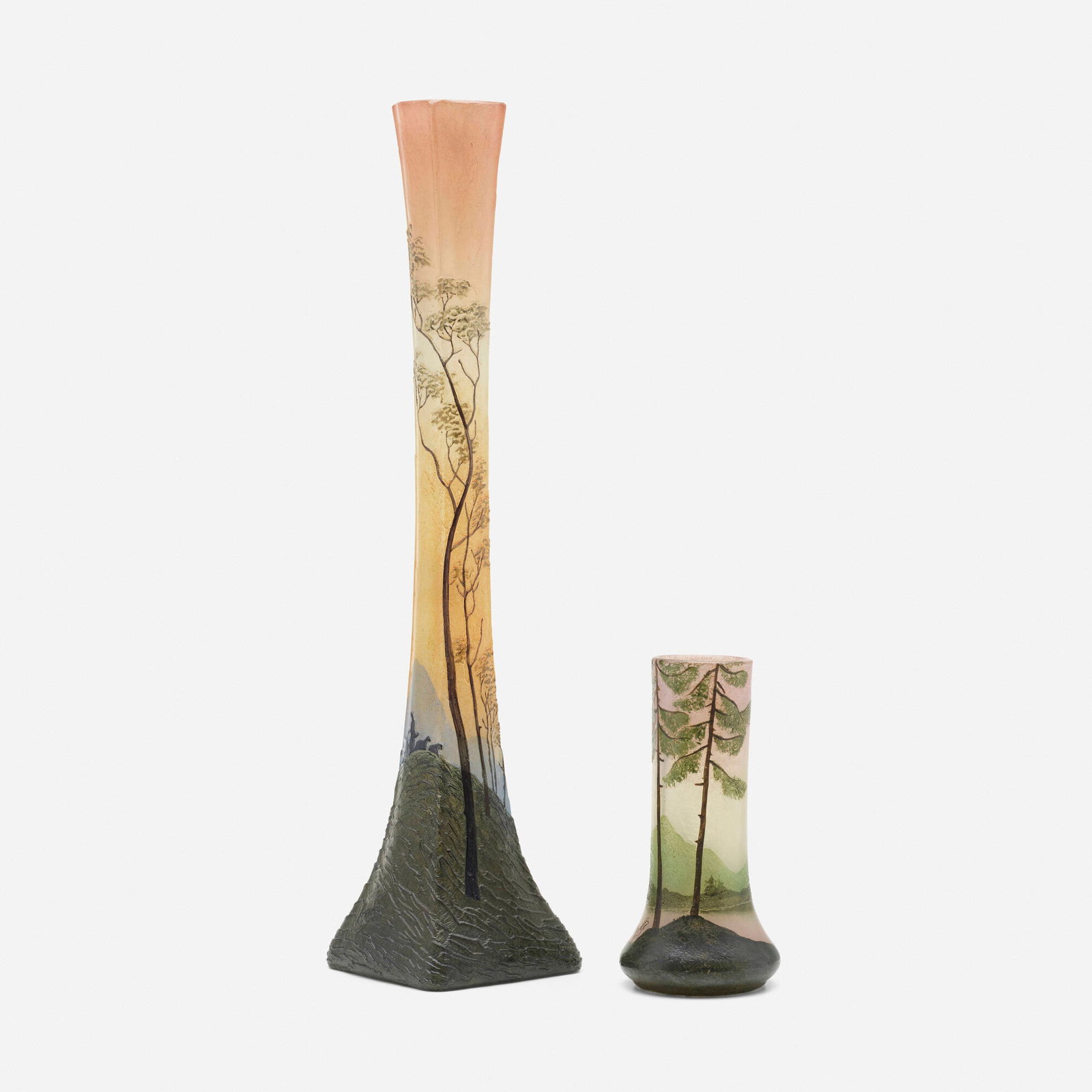 Legras, Scenic vases, set of two (1 of 4)