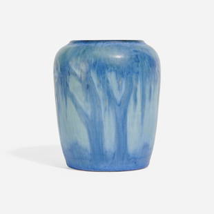 Aurelia Arbo for Newcomb, Scenic vase: Aurelia Josephine Coralie Arbo for Newcomb College Pottery Scenic vase with moon, live oaks and Spanish moss USA, c. 1935 glazed earthenware 4.875 h x 4.125 dia in (12 x 10 cm) Arbo was one of the