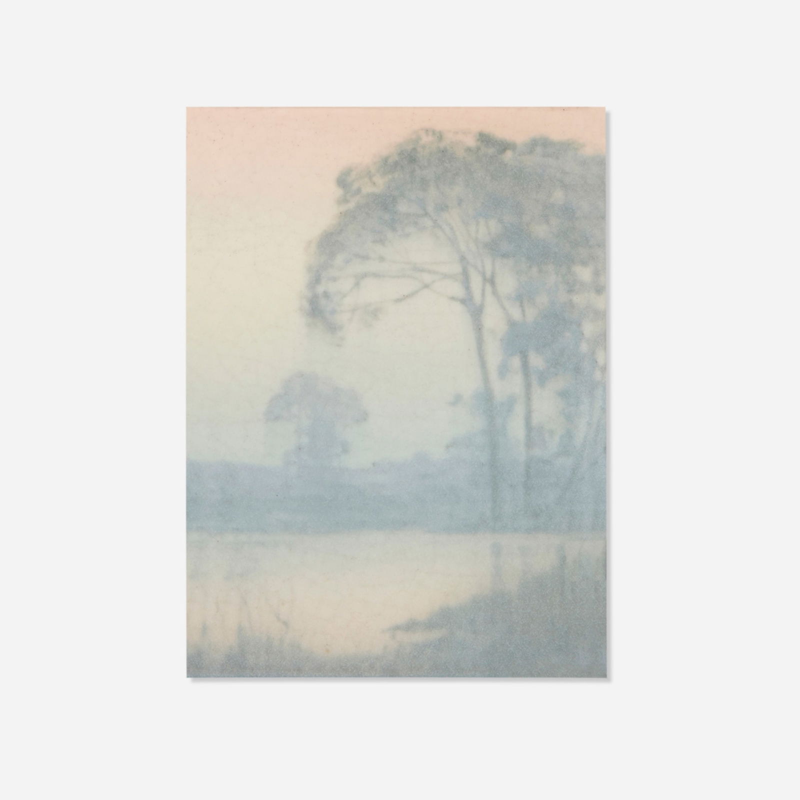 Lorinda Epply for Rookwood, Peace and Quiet: Lorinda Epply for Rookwood Pottery Peace and Quiet (Scenic Vellum plaque) USA, 1913glazed earthenware, original frame 7.5 h x 5.625 w in (19 x 14 cm) Impressed manufacturer's mark, date and gl