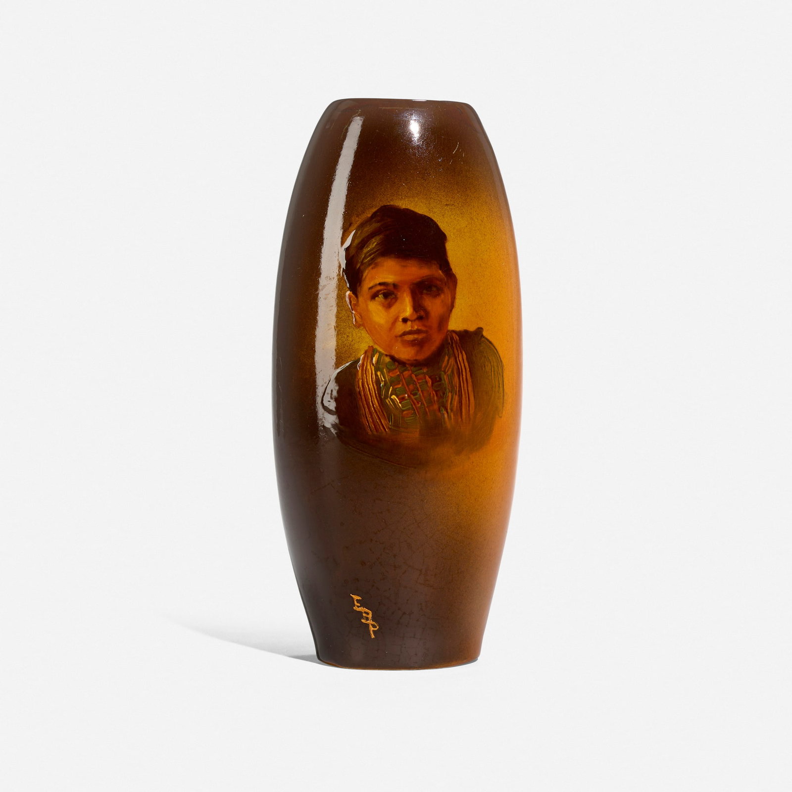 Pitser for Owens Pottery, Utopian portrait vase (1 of 4)