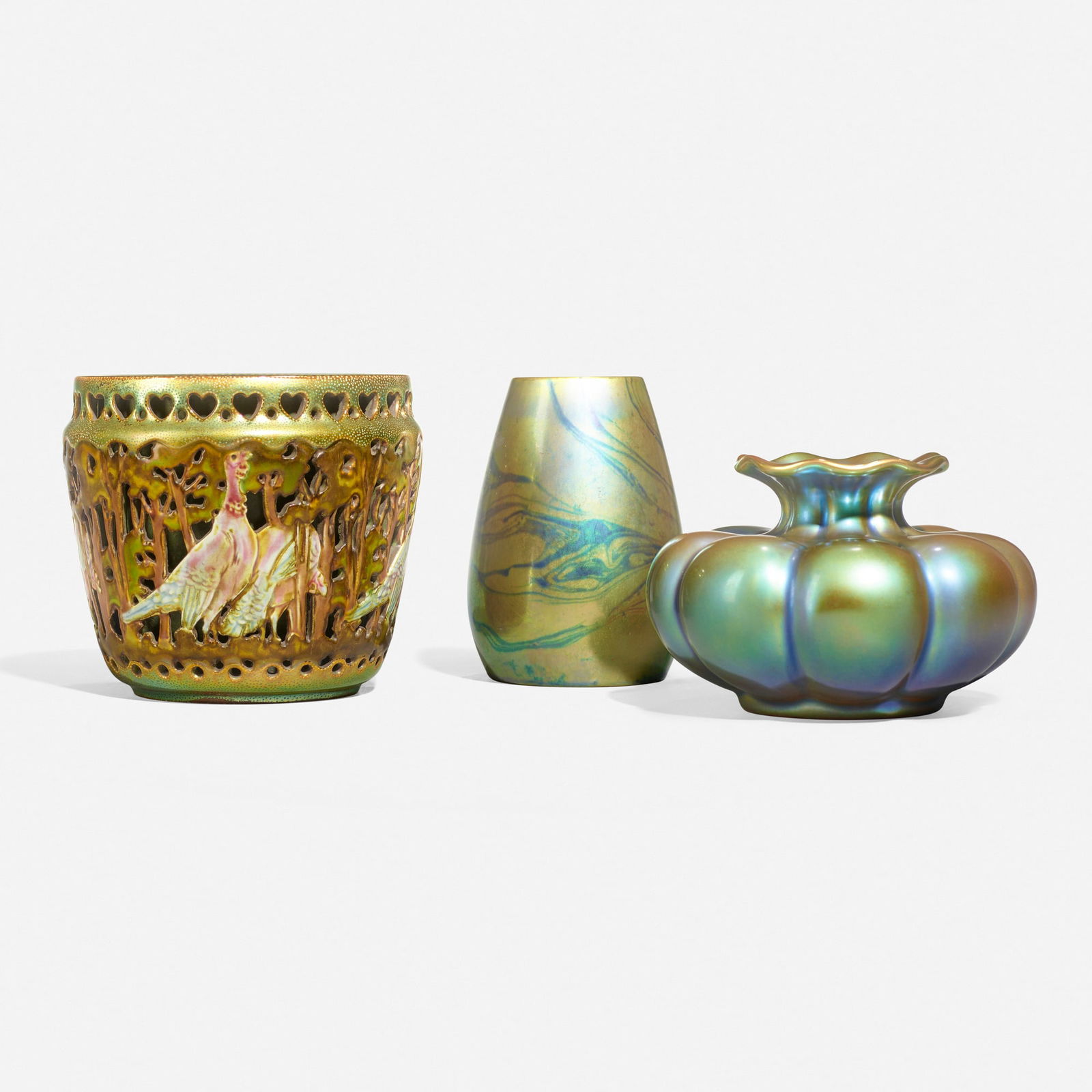Zsolnay, Collection of three vases (1 of 4)