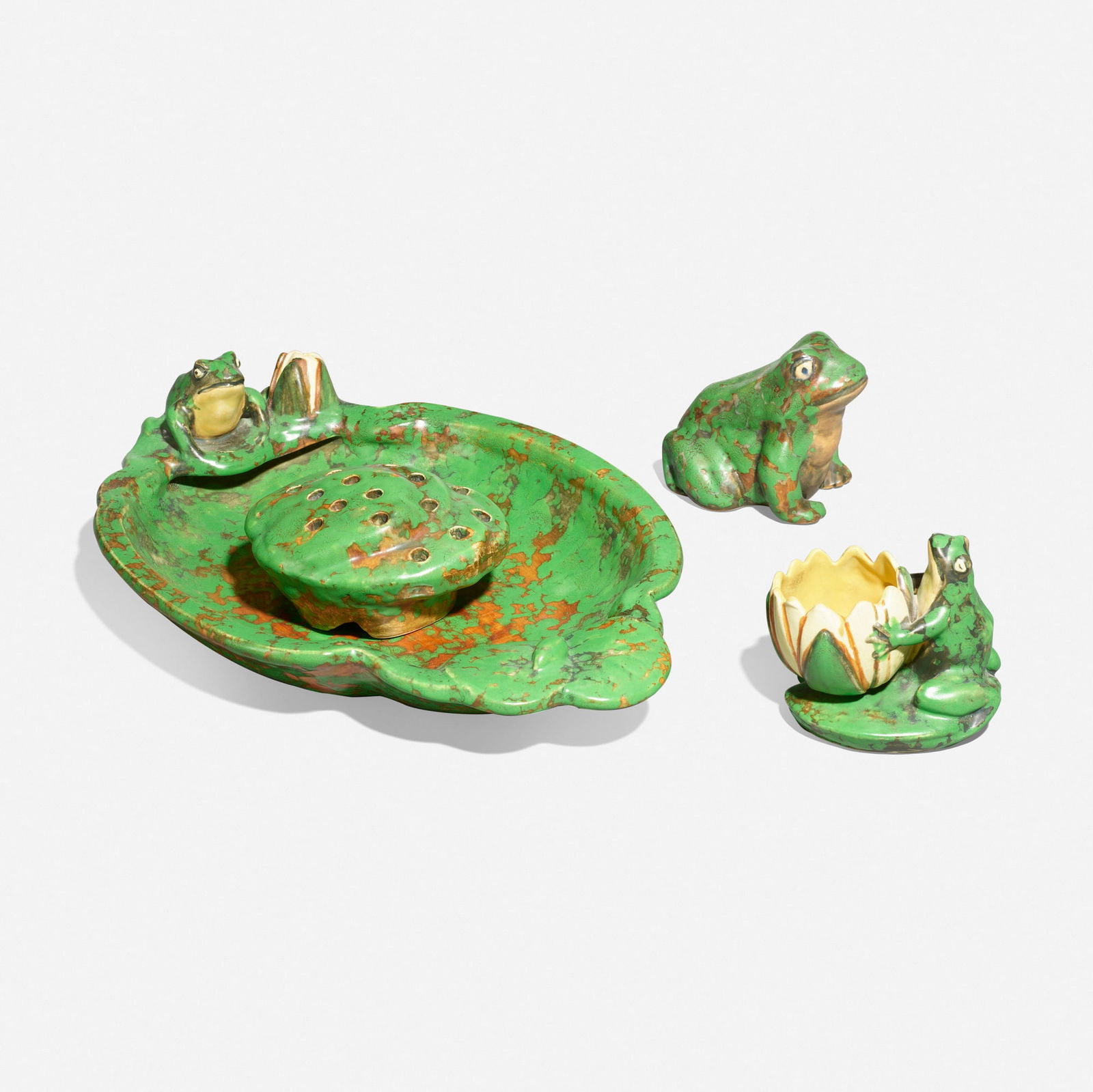 Weller Pottery, Coppertone tabletop accessories (1 of 5)