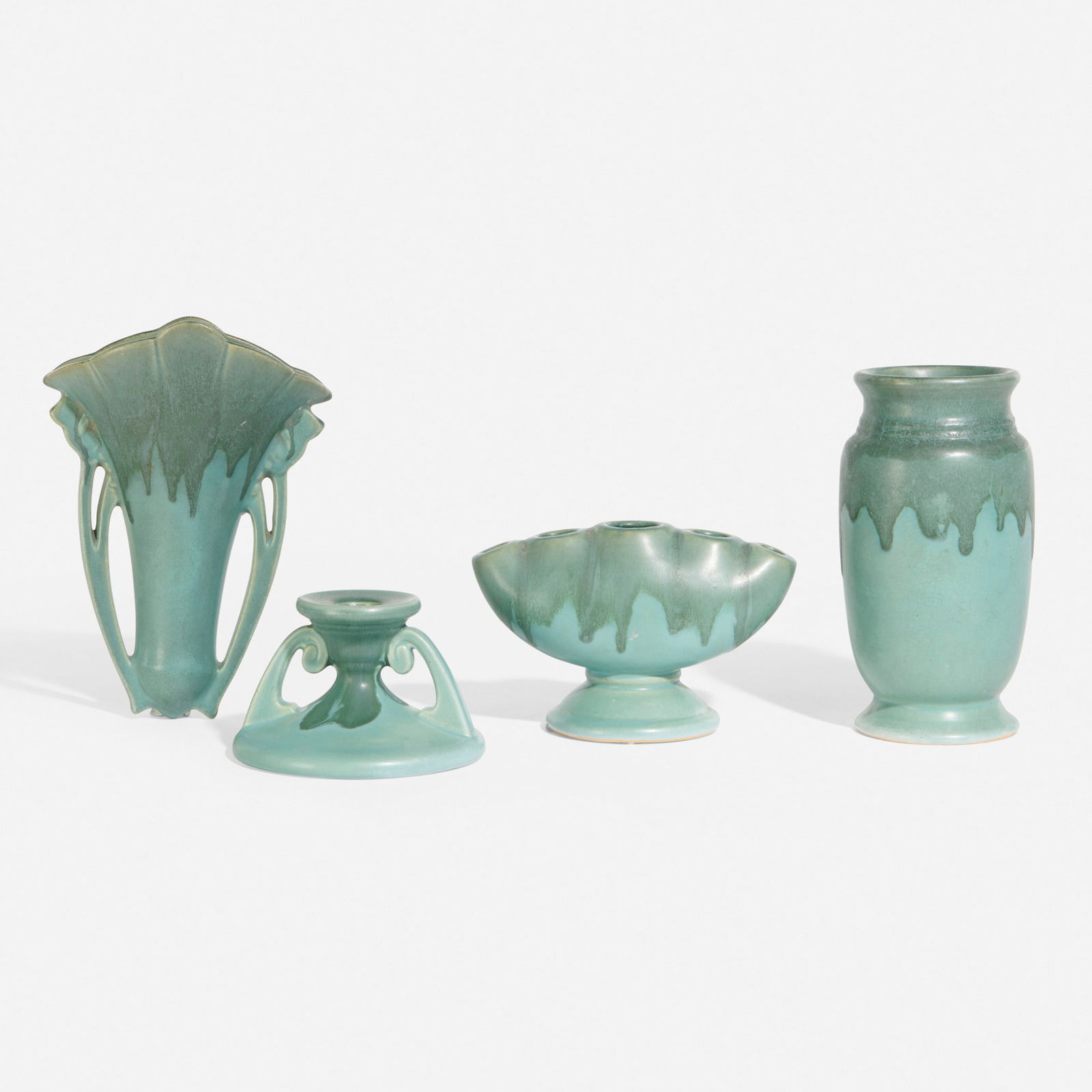 Roseville Pottery, Four Blue Carnelian I items (1 of 4)