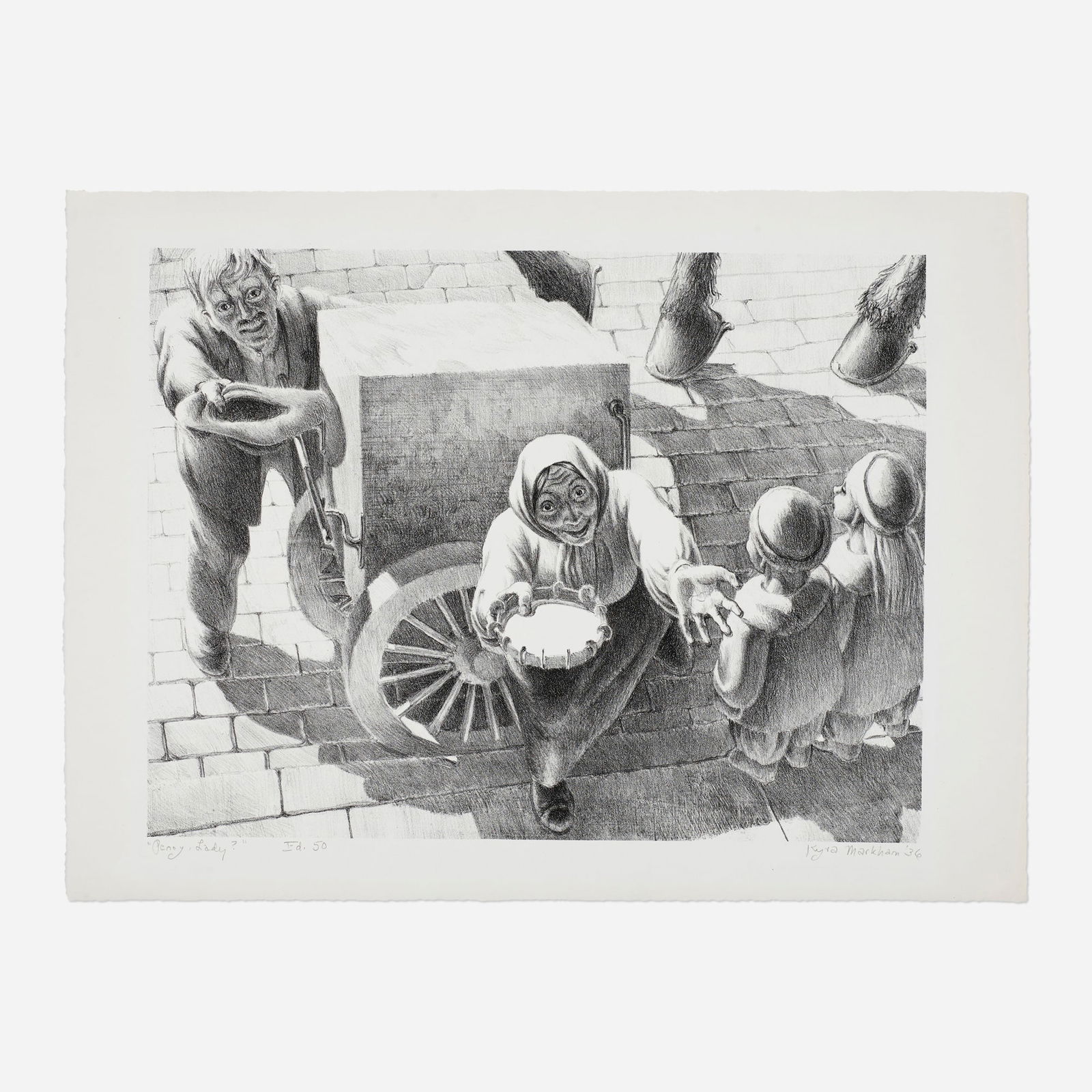 Kyra Markham, Penny, Lady?: Kyra Markham Penny, Lady? 1936lithograph on GCM image: 9.875 h x 12.75 w in (25 x 32 cm) sheet: 11.875 h x 16 w in (30 x 41 cm) Signed, titled, dated and numbered to lower edge 'Penny, Lady