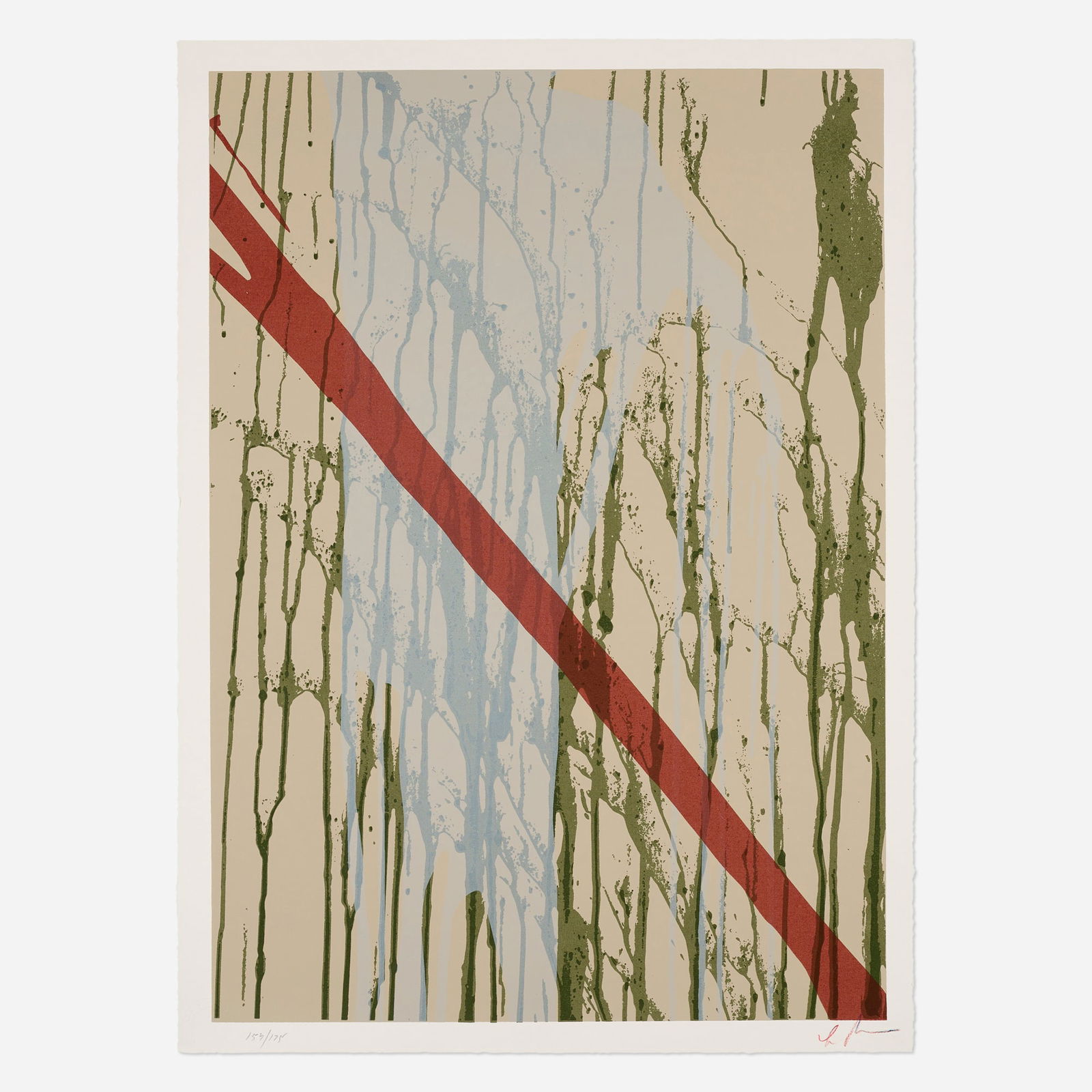 Larry Poons, Untitled: Larry Poons Untitled screenprint in colors image: 28.125 h x 20.125 w in (71 x 51 cm) sheet: 30 h x 21.875 w in (76 x 56 cm) Signed and numbered to lower edge '159/175 Larry Poons' with blindstam