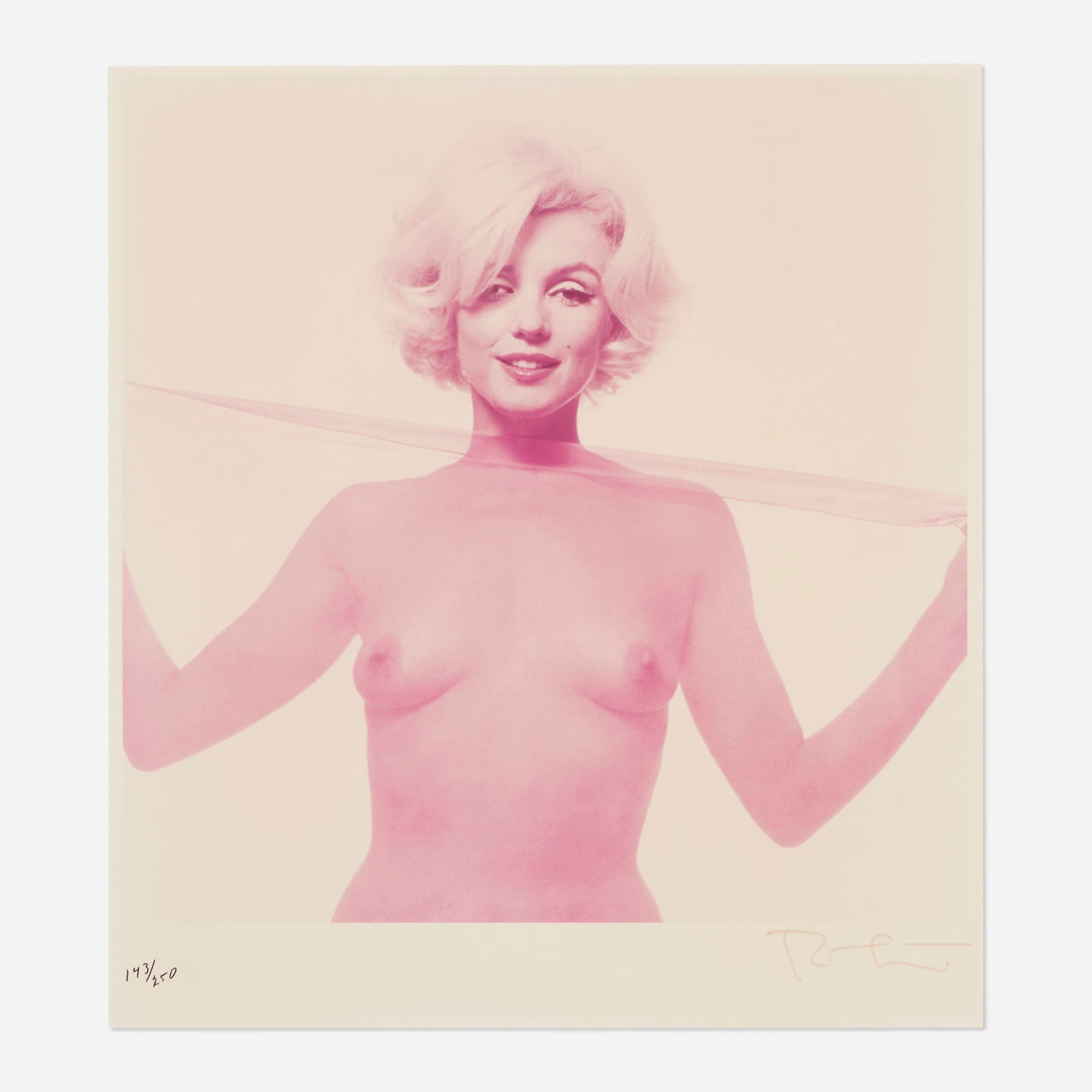 Bert Stern, "Not Bad for 36": Bert Stern "Not Bad for 36" (from The Last Sitting) 1962 / printed laterc-print on Kodak image: 19 h x 18.875 w in (48 x 48 cm) sheet: 24 h x 19.875 w in (61 x 50 cm) Signed and numbered to