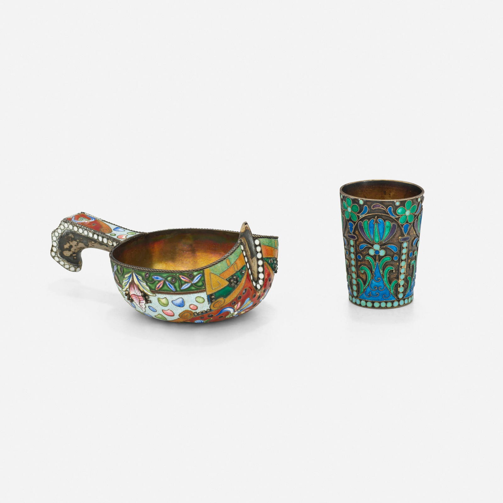 Russian, Kvosh and shot cup, set of two (1 of 4)