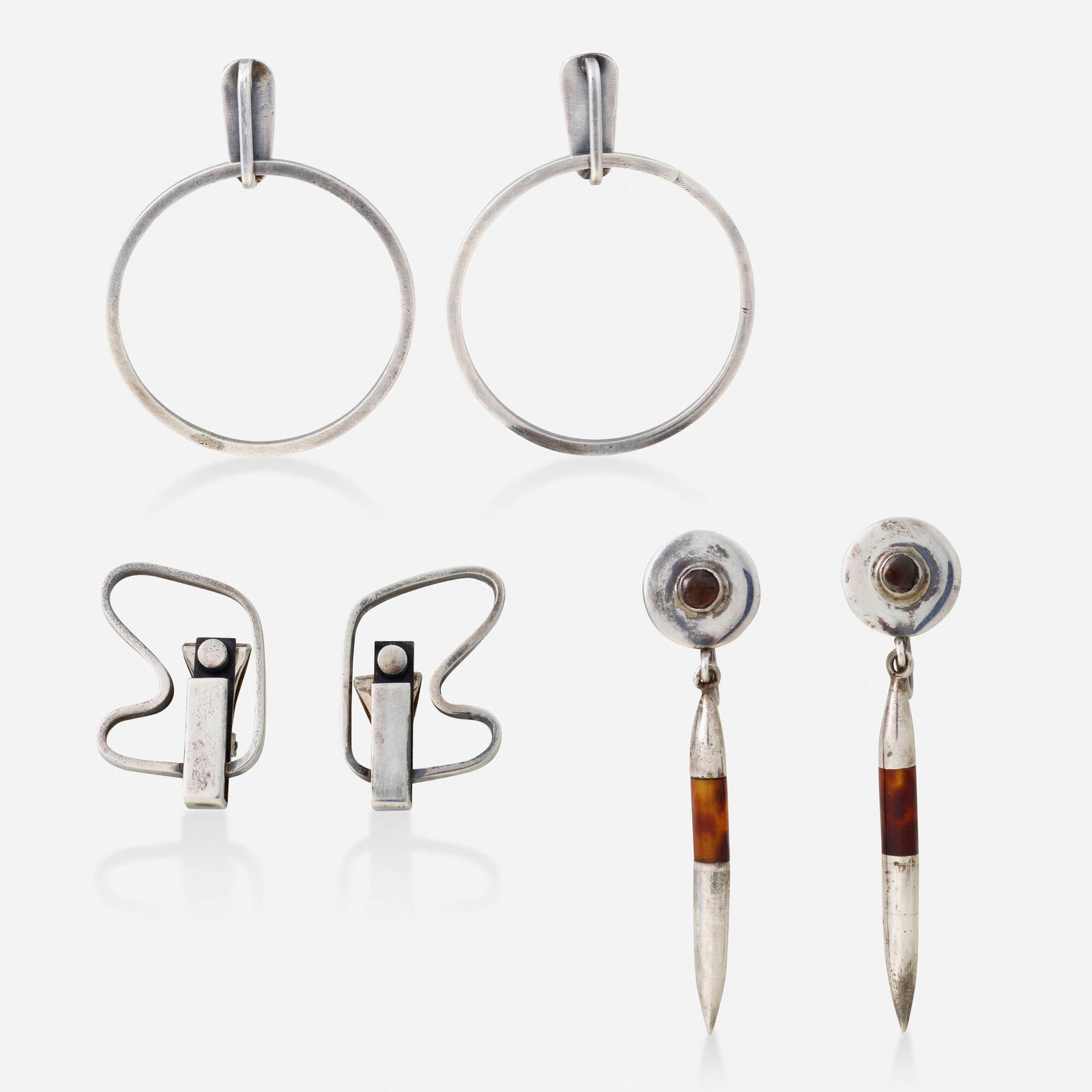 Modernist sterling silver earrings (1 of 5)