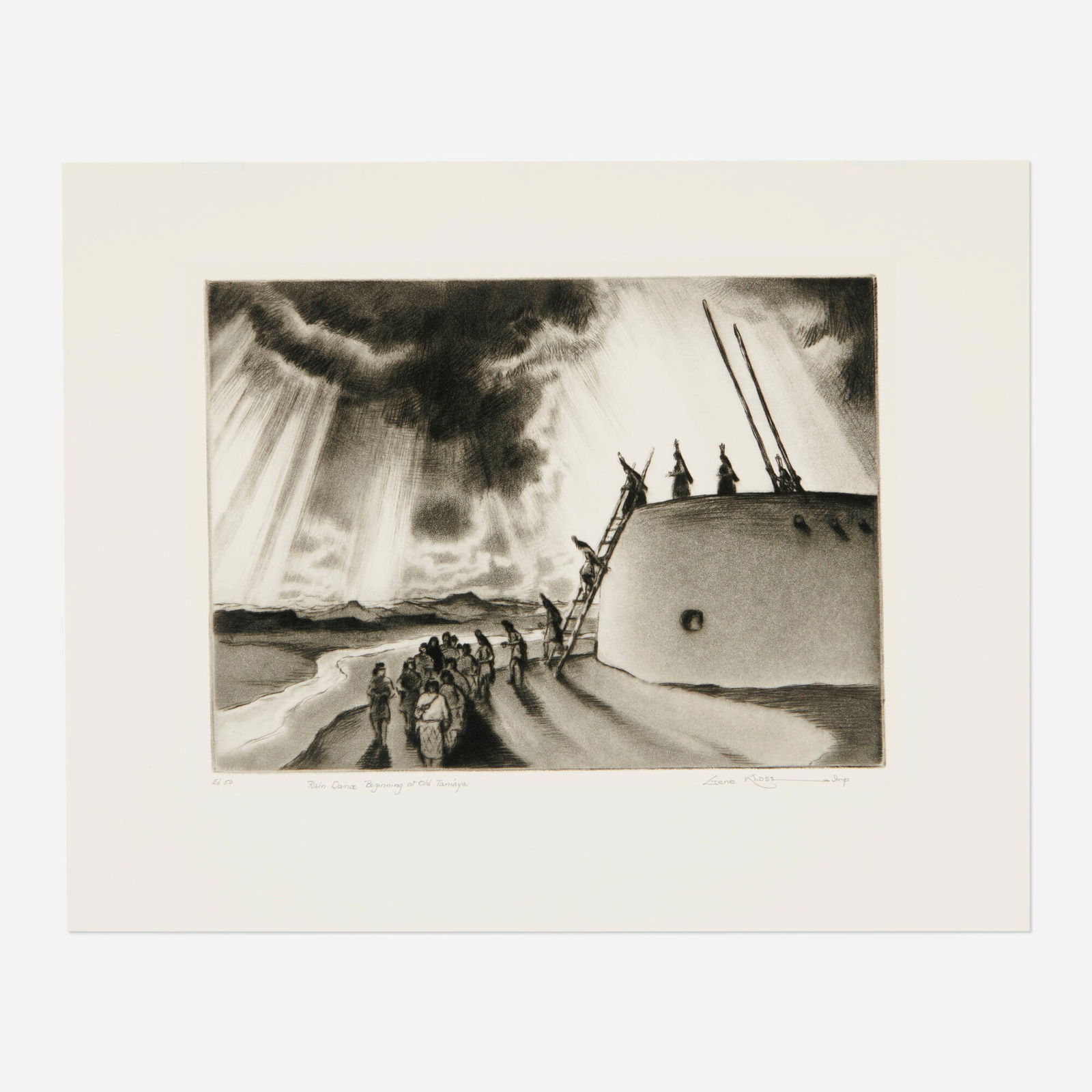 Gene Kloss, Rain Dance Beginning at Old Tamaya (1 of 2)