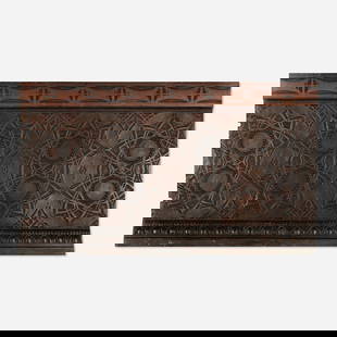Adler & Sullivan, Frieze, Chicago Stock Exchange: Dankmar Adler and Louis Sullivan Stair riser frieze from the Chicago Stock Exchange Building Winslow BrothersUSA, 1893electro-plated copper over cast iron 17.5 h x 30 w x 2.25 d in (44 x 76 x 6