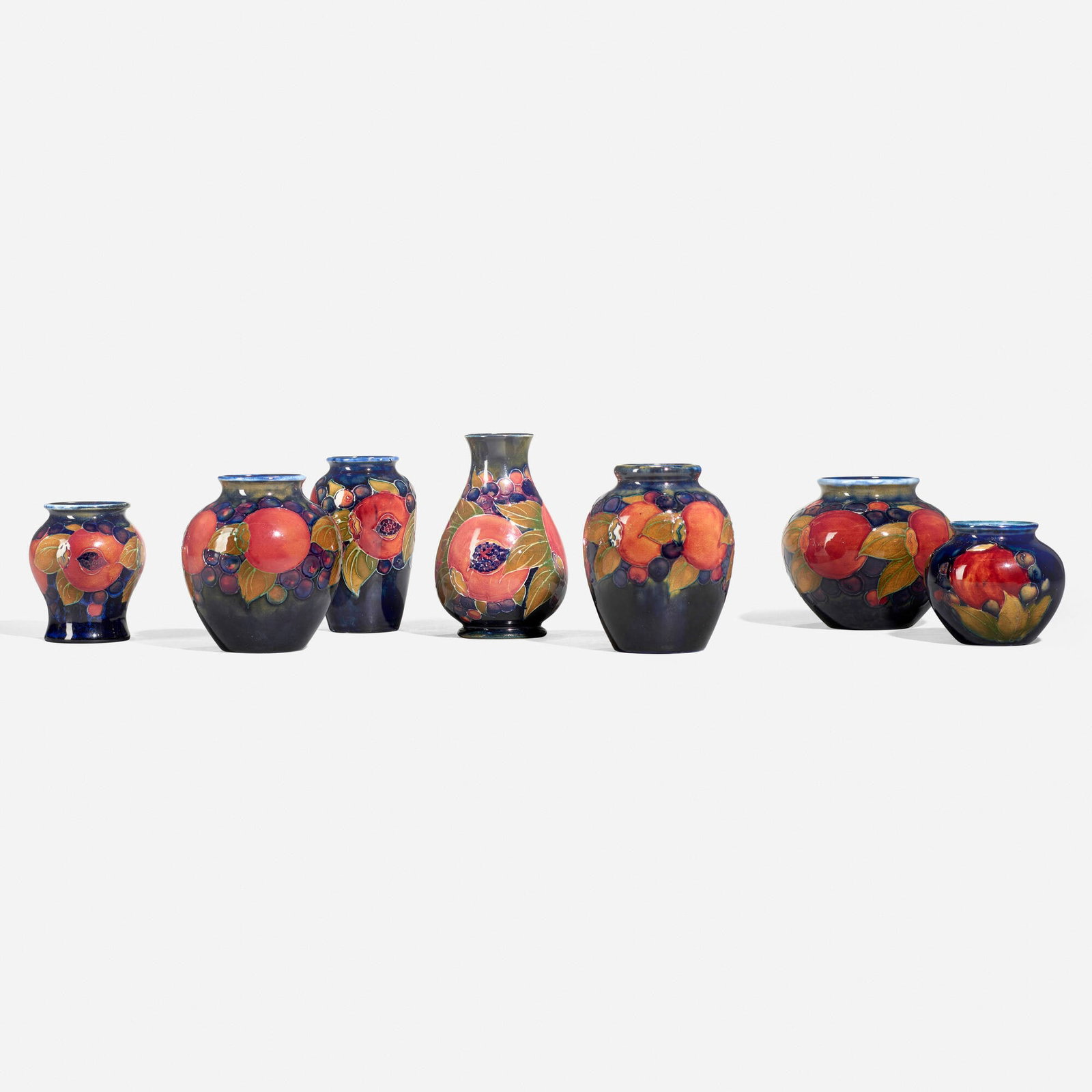 Moorcroft Pottery, Seven Pomegranate vases (1 of 4)