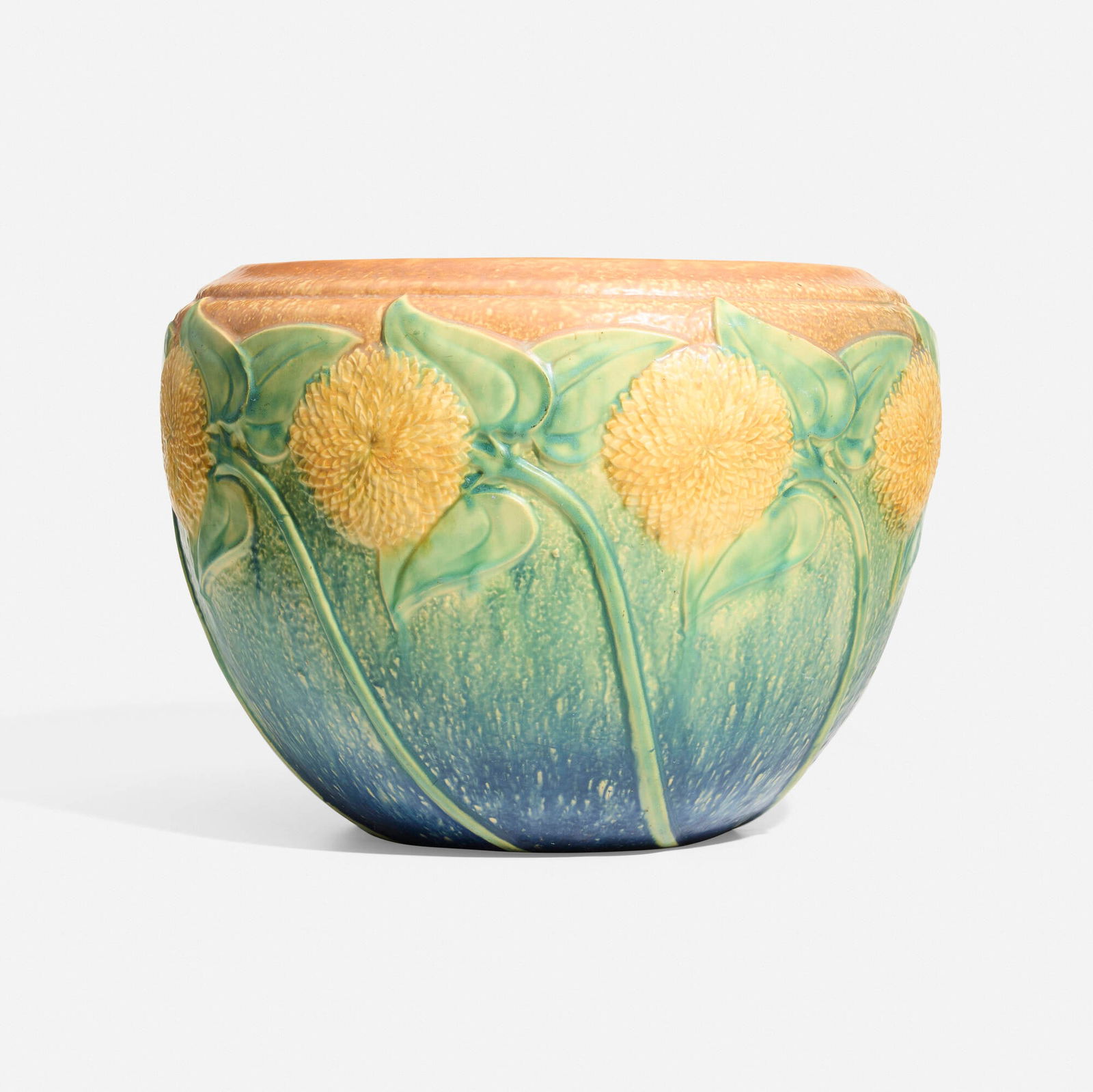 Roseville Pottery, Sunflower jardiniere (1 of 4)