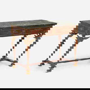 French Empire Style, Console table: French Empire Style Console table 19th century mahogany, marble, ormolu, brass 31.5 h x 44 w x 22 d in (80 x 112 x 56 cm) Table features Egyptian Revival motifs. This work will ship from