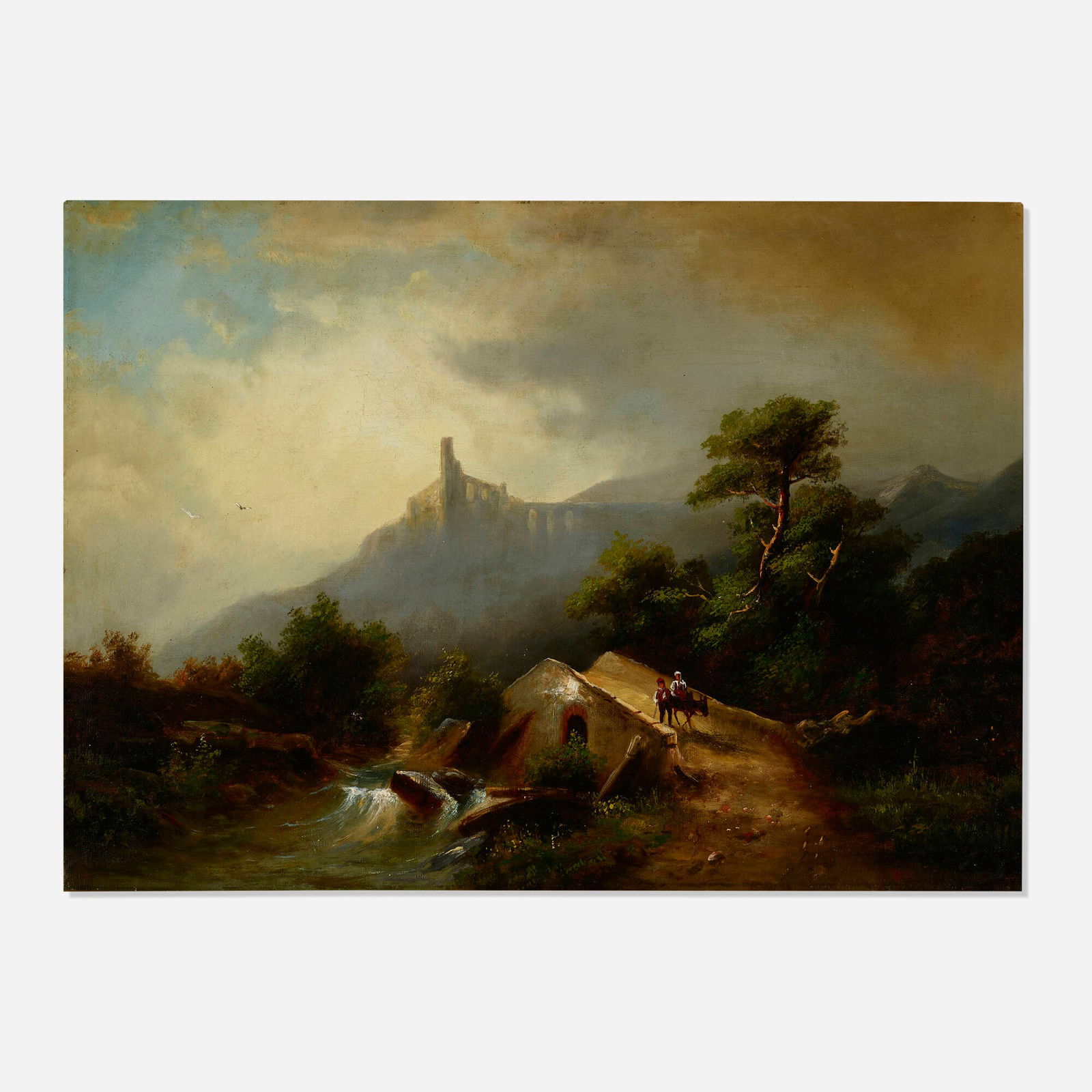 German School, Landscape with Figures on Bridge (1 of 4)