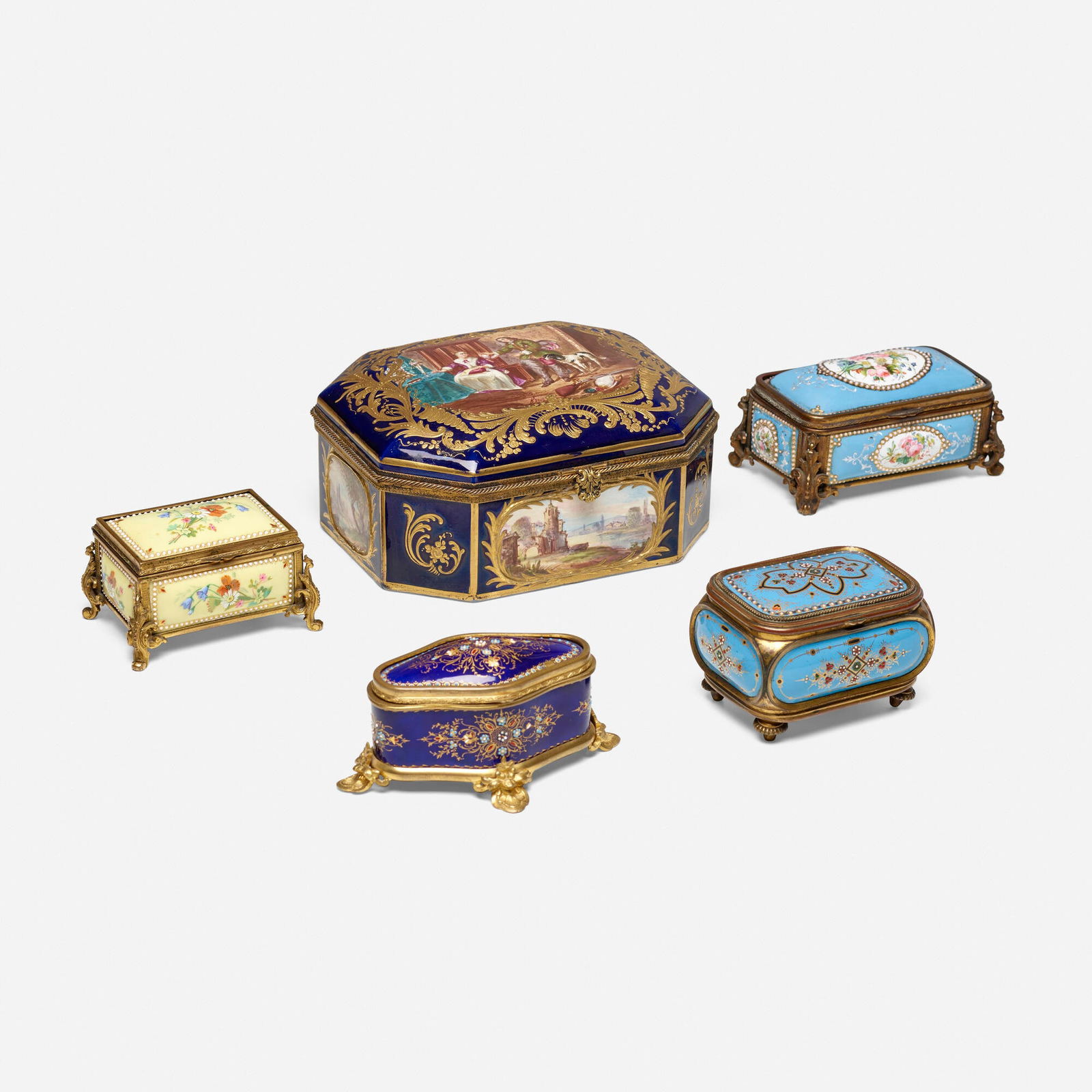 Continental, Collection of five lidded boxes (1 of 4)