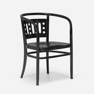 Otto Wagner, Armchair: Otto Wagner Armchair Thonet-MundusAustria, c. 1902 / c. 1930lacquered wood 31.5 h x 21.5 w x 20 d in (80 x 55 x 51 cm) Partial paper manufacturer's label to underside 'Mundus Vienna Aust