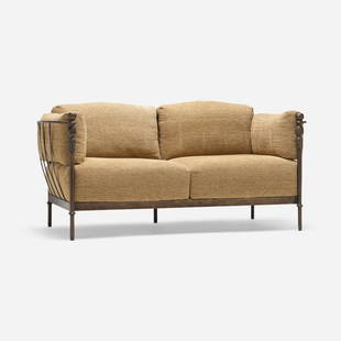 Michael Taylor, Montecito sofa: Michael Taylor Montecito sofa Michael Taylor DesignsUSA, c. 2000upholstery, bronzed and patinated metal 33 h x 68.5 w x 38 d in (84 x 174 x 97 cm) Provenance: Private Co