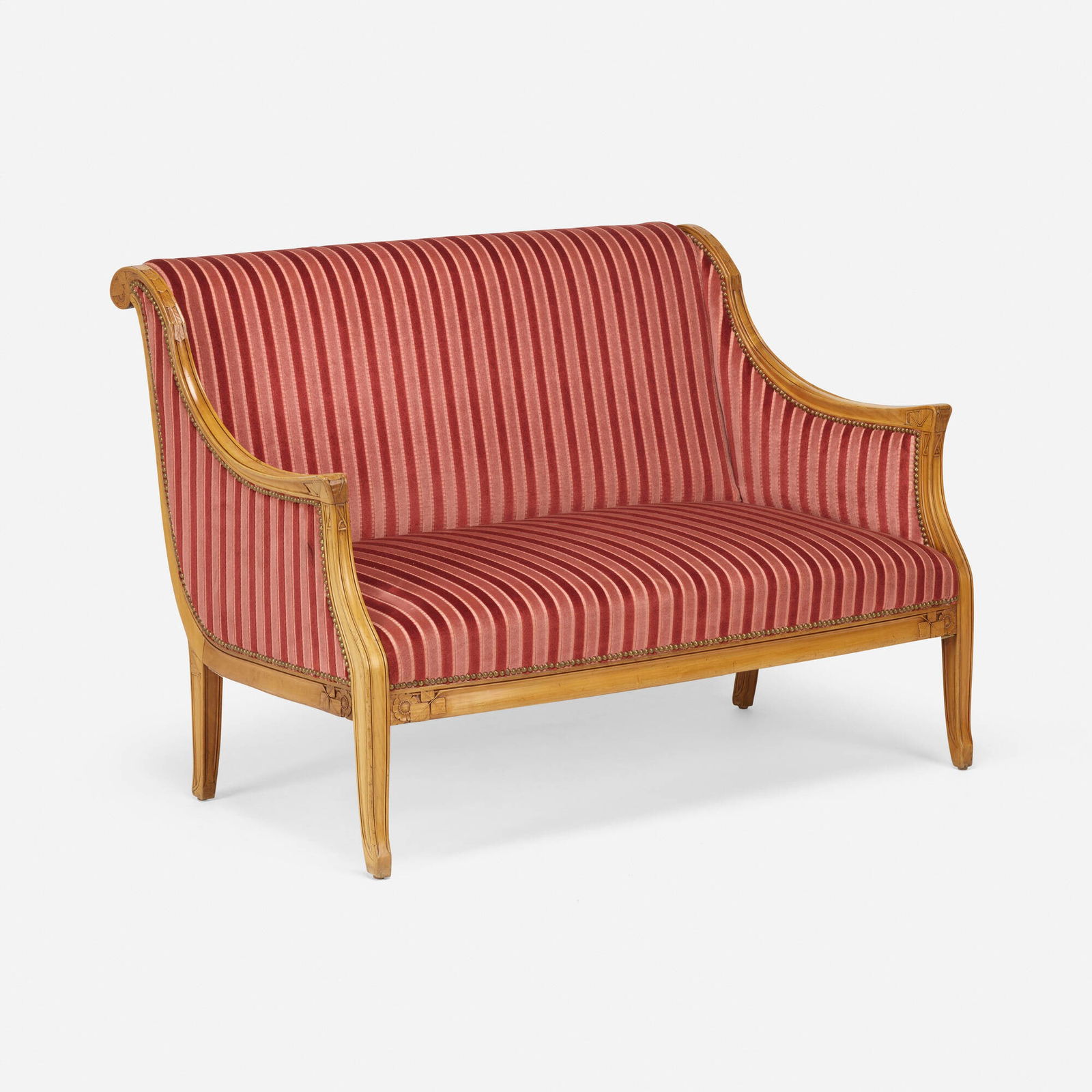 Leon Jallot, Art Deco settee with carved flowers and leaves (1 of 4)