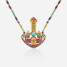Egyptian Revival, Important enamel, gem-set, and diamond necklace
