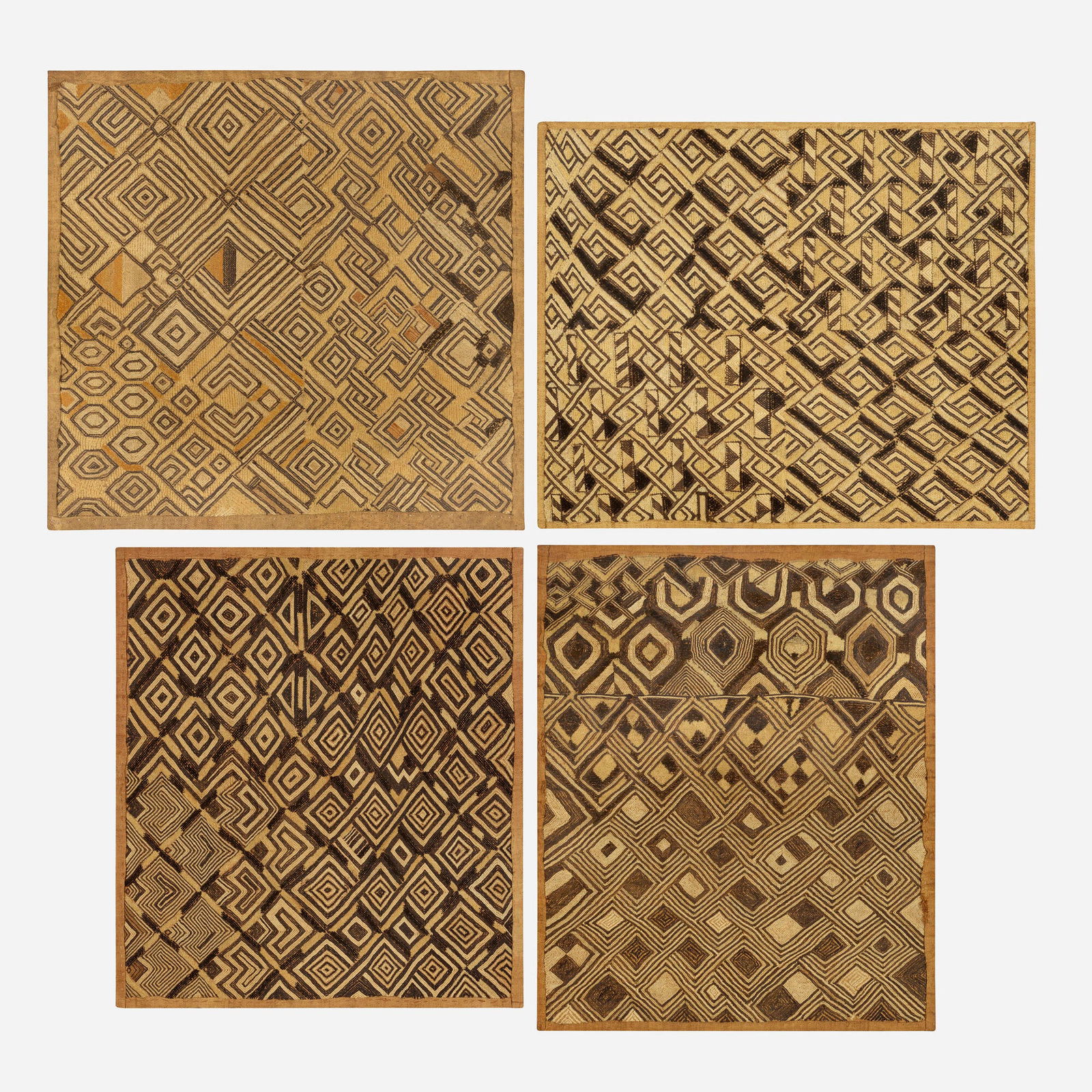 Kuba artist, Collection of four textiles (1 of 3)