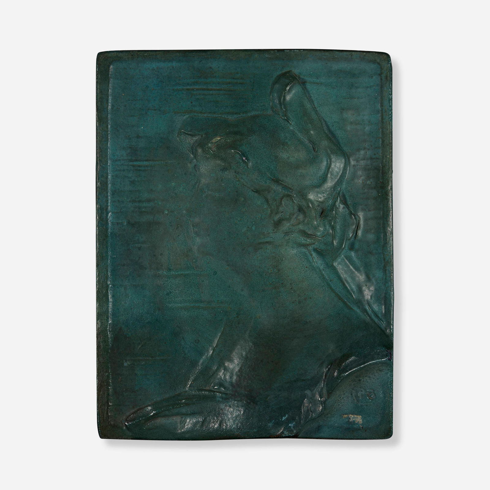Robert Porter Bringhurst, Tile with young woman in profile (1 of 3)
