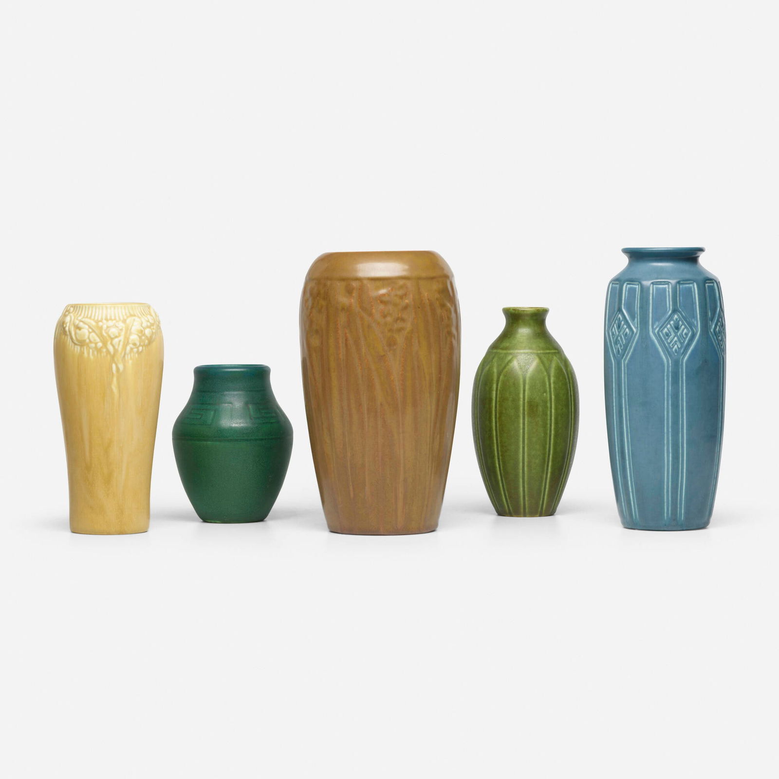 Rookwood Pottery, Collection of five production vases (1 of 3)