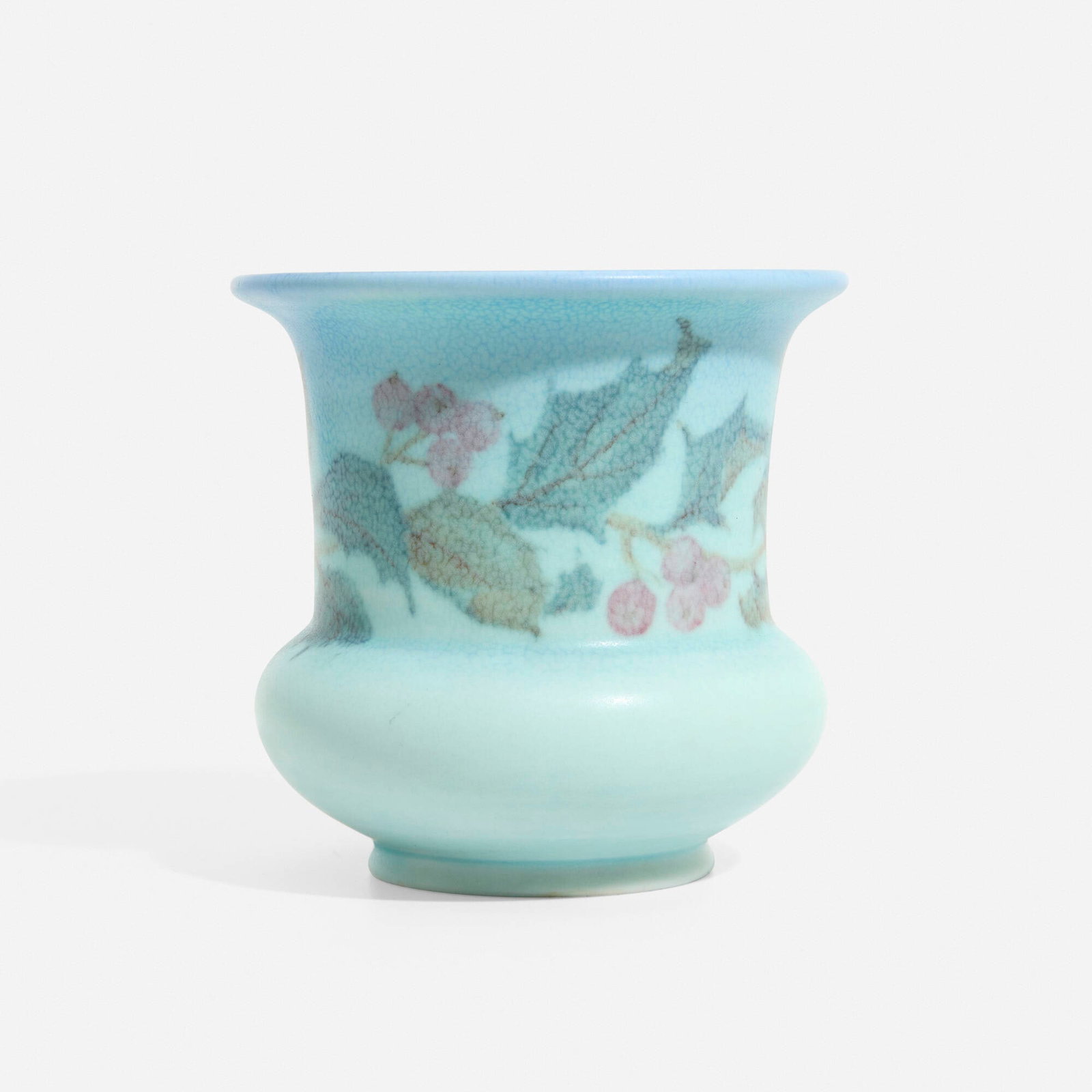 Margaret Helen McDonald for Rookwood Pottery, Decorated Mat/Double Vellum vase with holly (1 of 4)