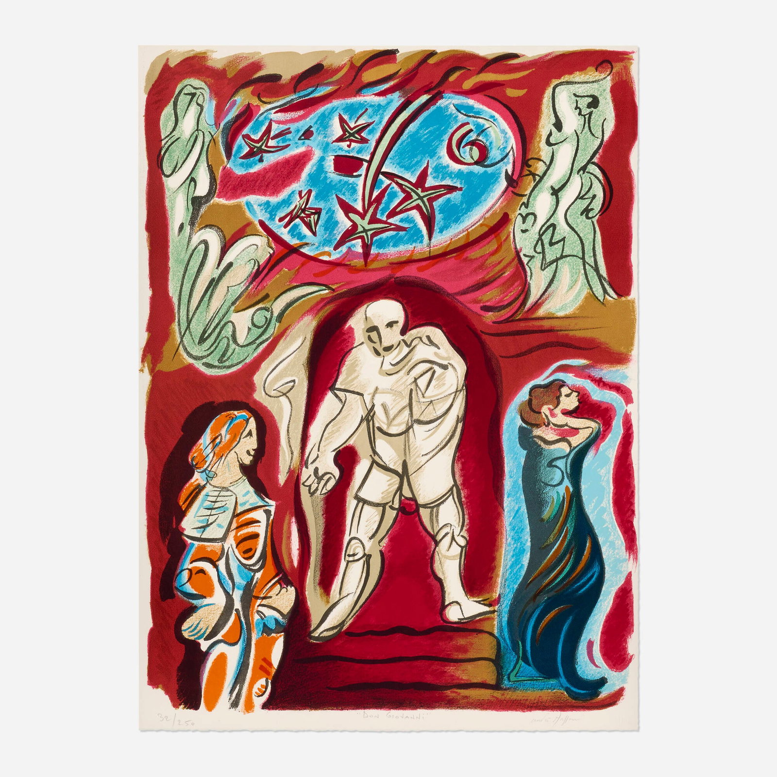 Andre Masson, Don Giovanni (from the Metropolitan Opera Fine Art I portfolio): Andre Masson Don Giovanni (from the Metropolitan Opera Fine Art I portfolio) 1978lithograph in colors 29.875 h x 21.75 w in (76 x 55 cm) Signed, titled and numbered to lower edge '32/250 Don G