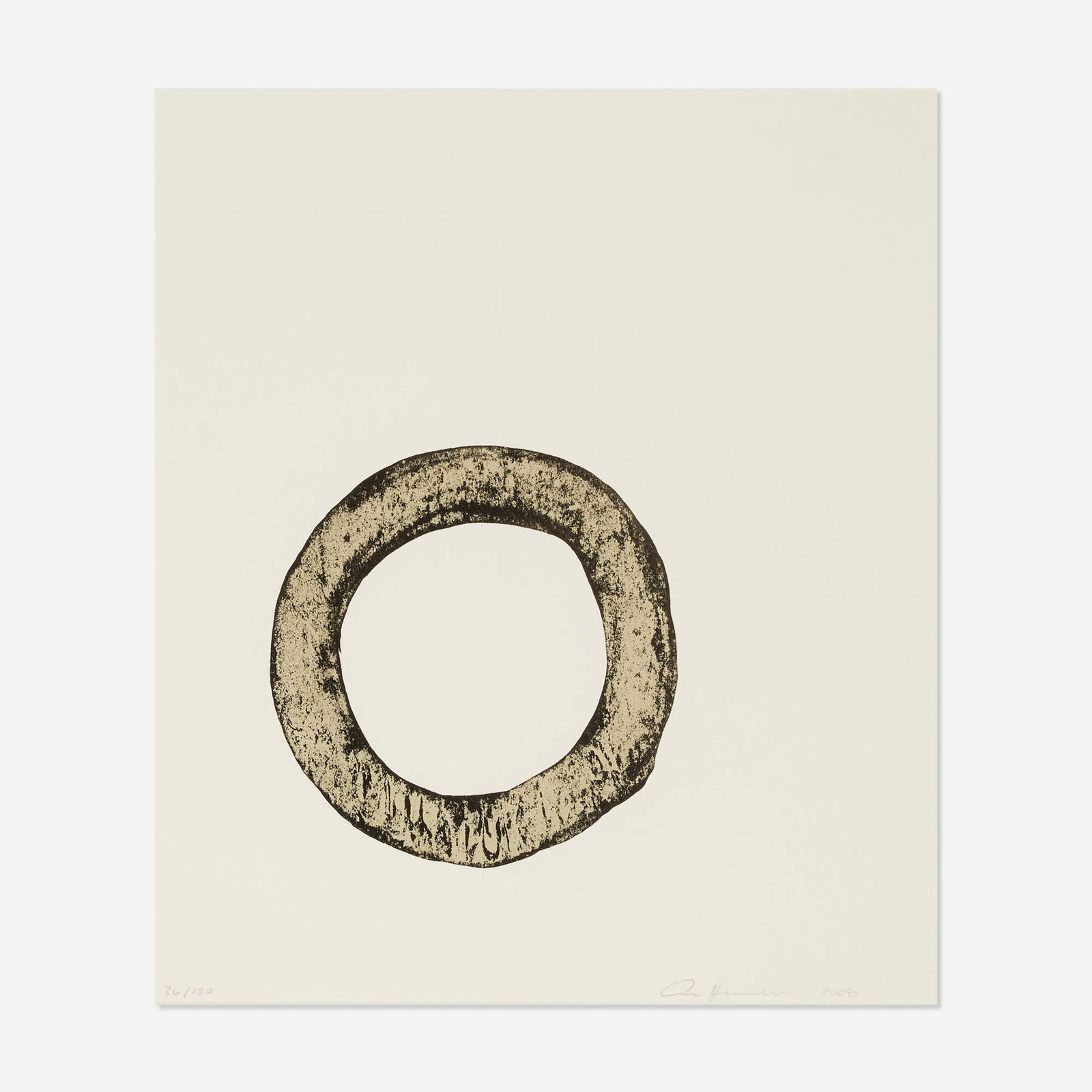 Ann Hamilton, O (from the Artists for Obama portfolio): Ann Hamilton O (from the Artists for Obama portfolio) 2008lithograph on Somerset 14 h x 12 w in (36 x 30 cm) Signed, dated and numbered to lower edge '36/150 Ann Hamilton 08'. This work is num