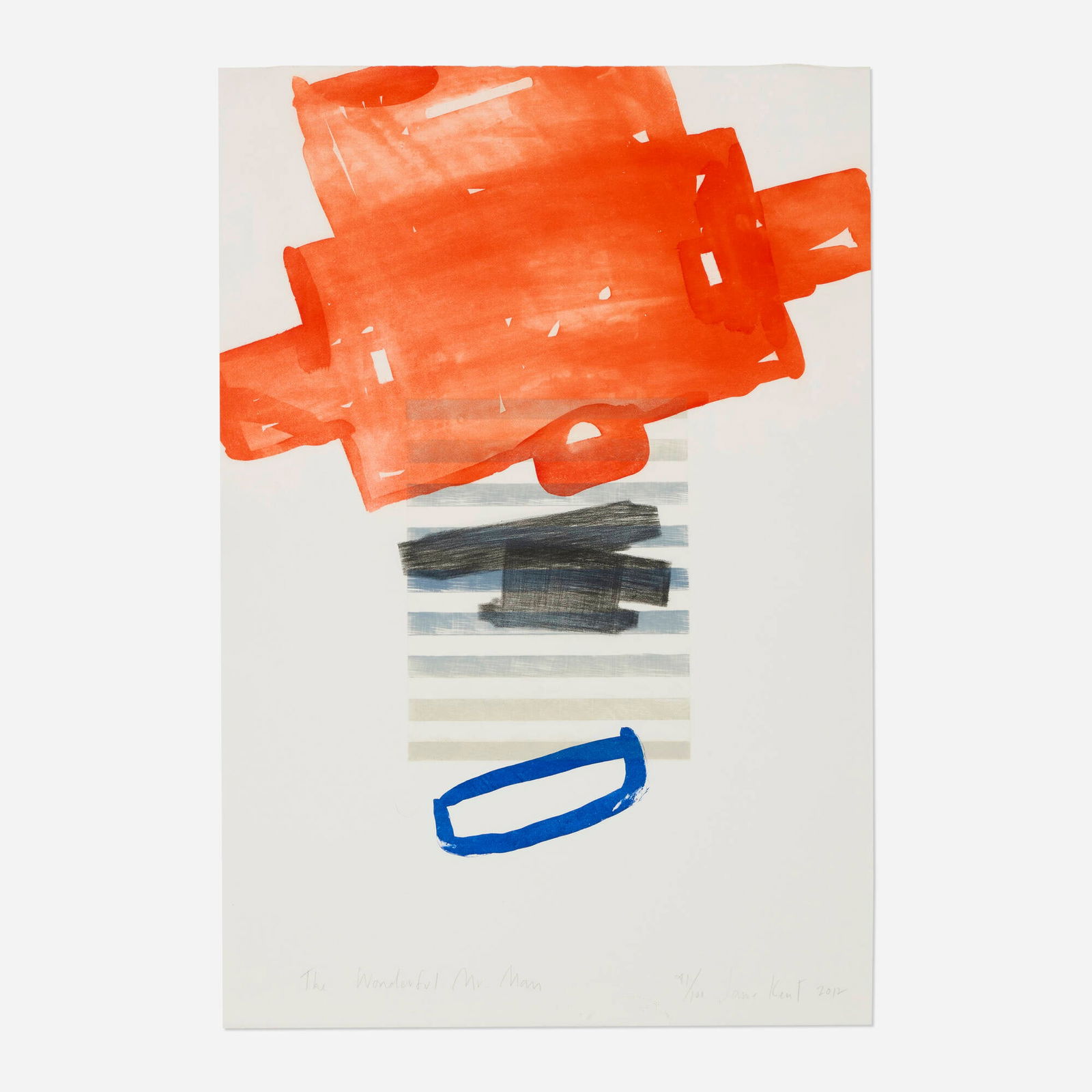 Jane Kent, The Wonderful Mr. Man: Jane Kent The Wonderful Mr. Man 2012mezzotint, roulette and aquatint in colors 22 h x 14.875 w in (56 x 38 cm) Signed, titled, dated and numbered to lower edge 'The Wonderful Mr. Man 91/100 Ja