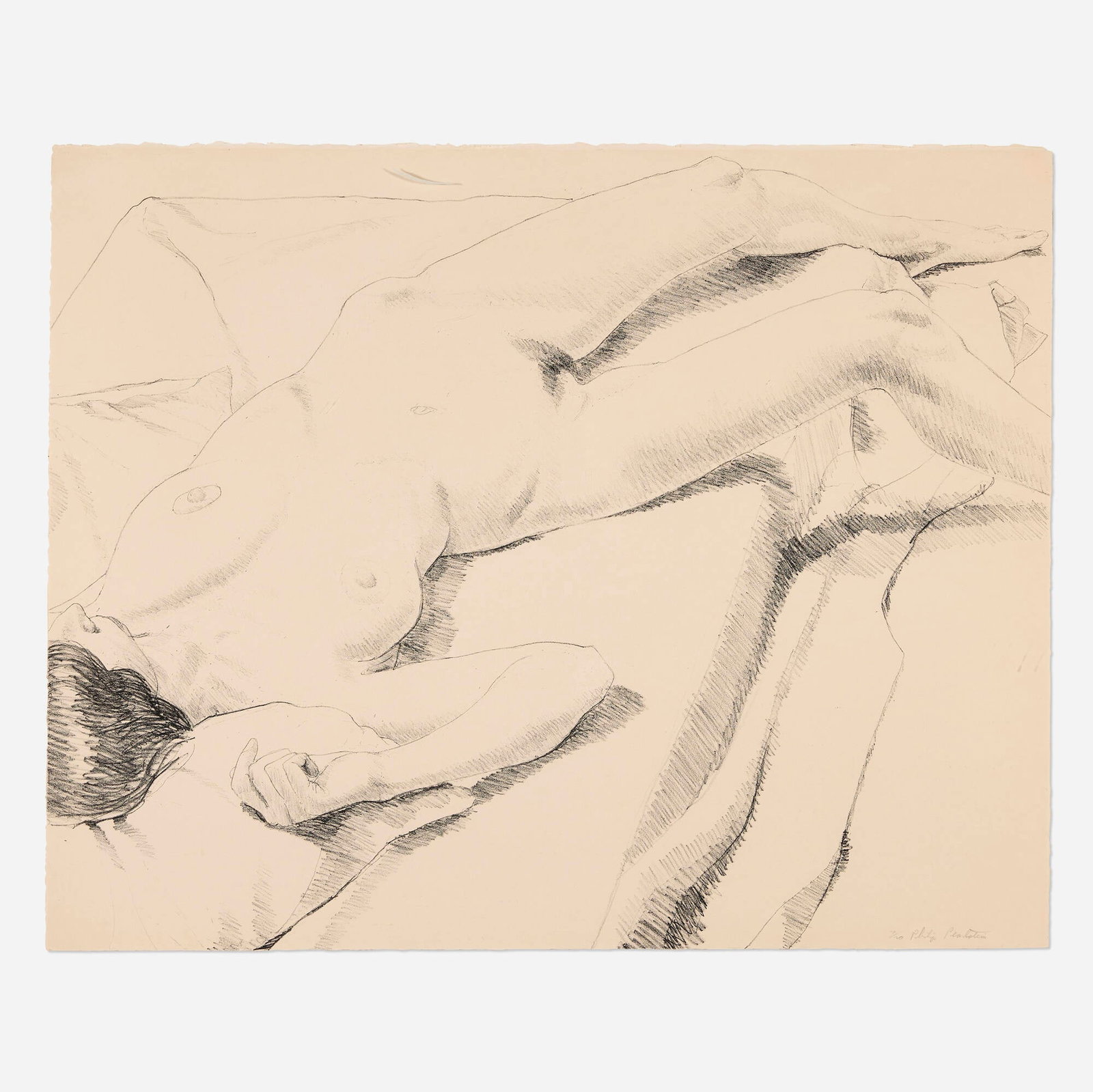 Philip Pearlstein, Diagonal Nude: Philip Pearlstein Diagonal Nude 1968lithograph 25 h x 20 w in (63 x 51 cm) Signed and numbered to lower right '7/20 Philip Pearlstein'. This work is number 7 from the edition of 20.