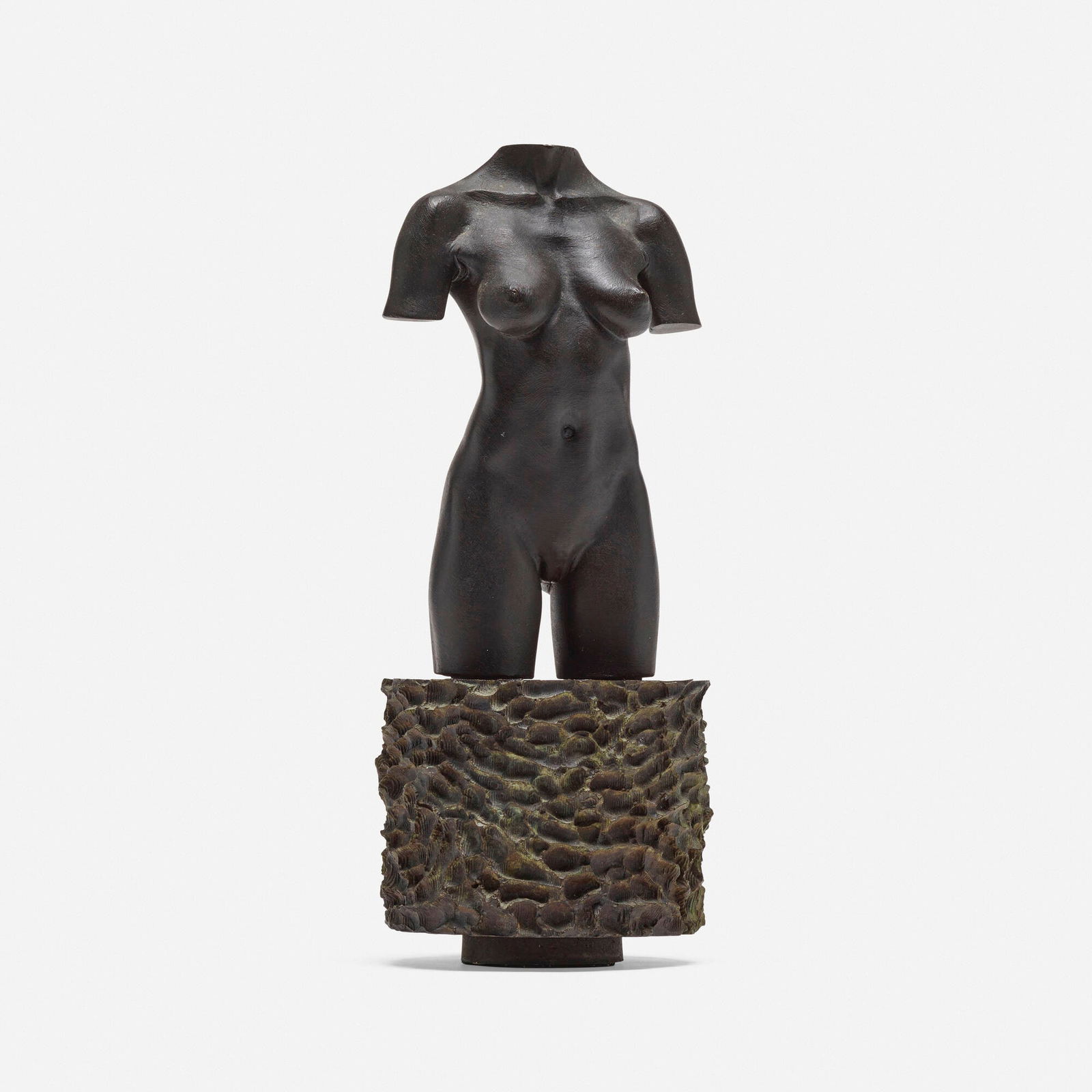 Robert Graham, MOCA Torso: Robert Graham MOCA Torso 1992-95patinated bronze 11 h x 4.25 dia in (28 x 11 cm) Incised signatures to underside 'R. Graham / A. Guardado / Carlos M.'. This work is from the edition of 3500 pu