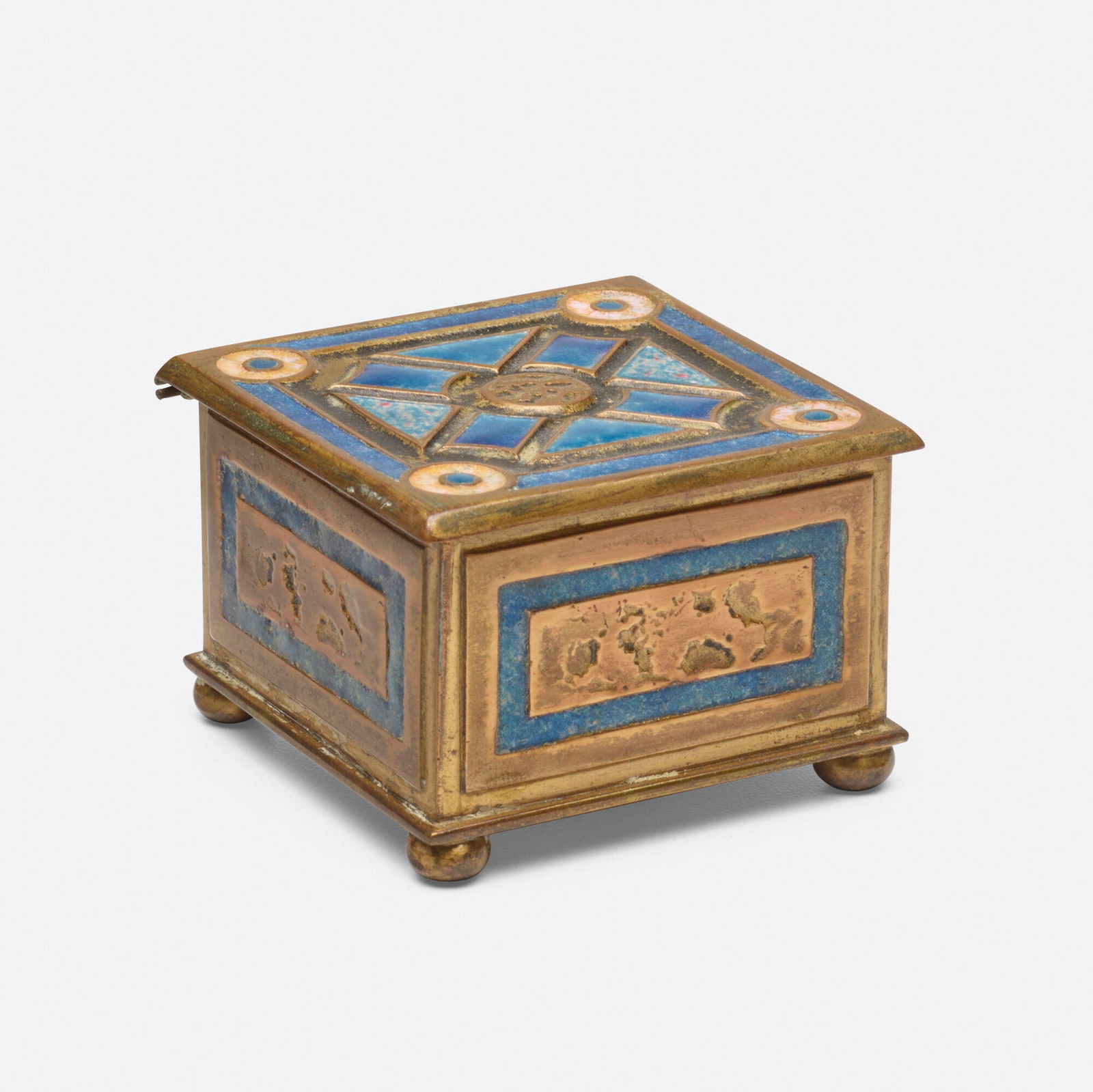 Louis C. Tiffany Furnaces, Inc., Art Deco stamp box (1 of 5)