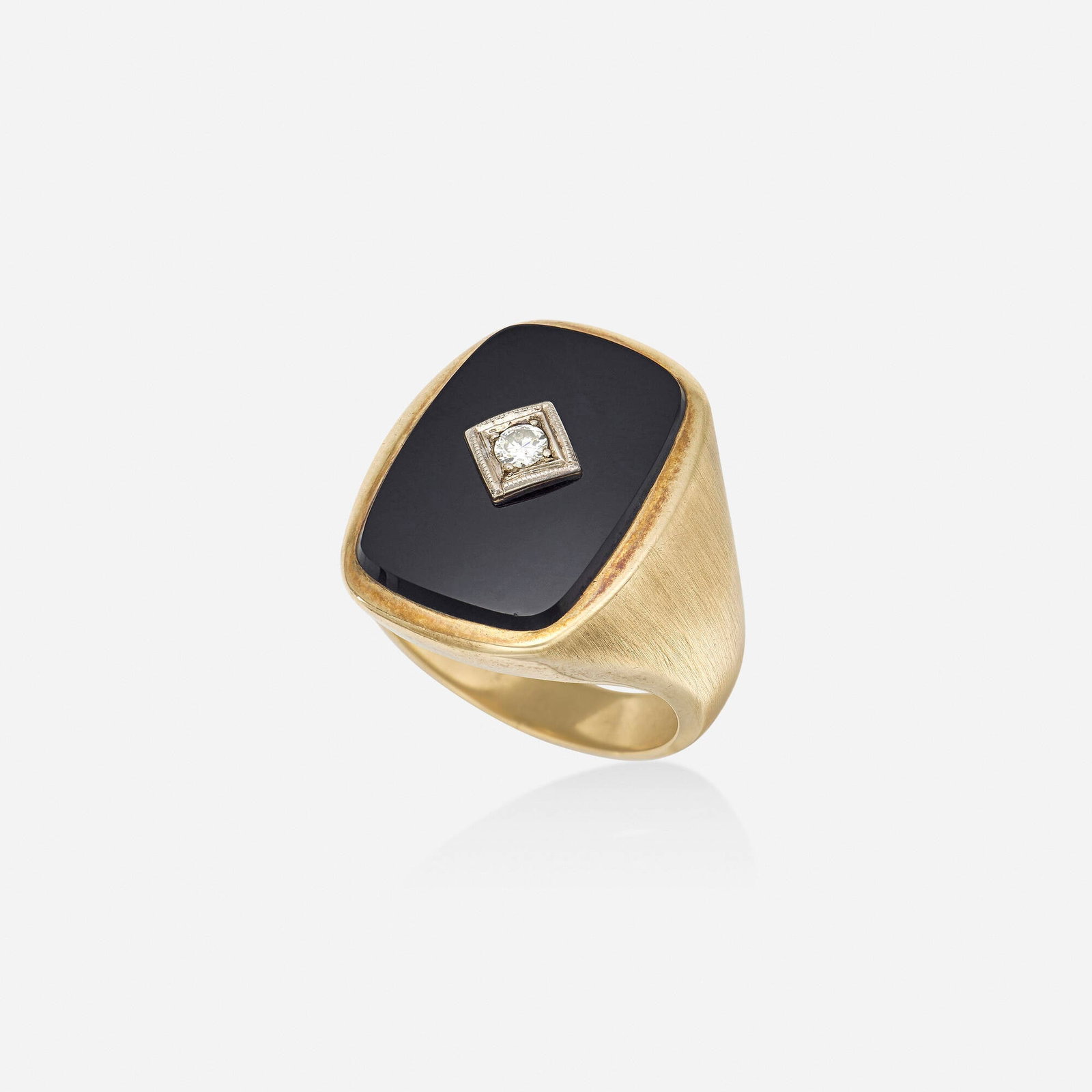 Art Deco, Black onyx, diamond, and gold ring (1 of 2)