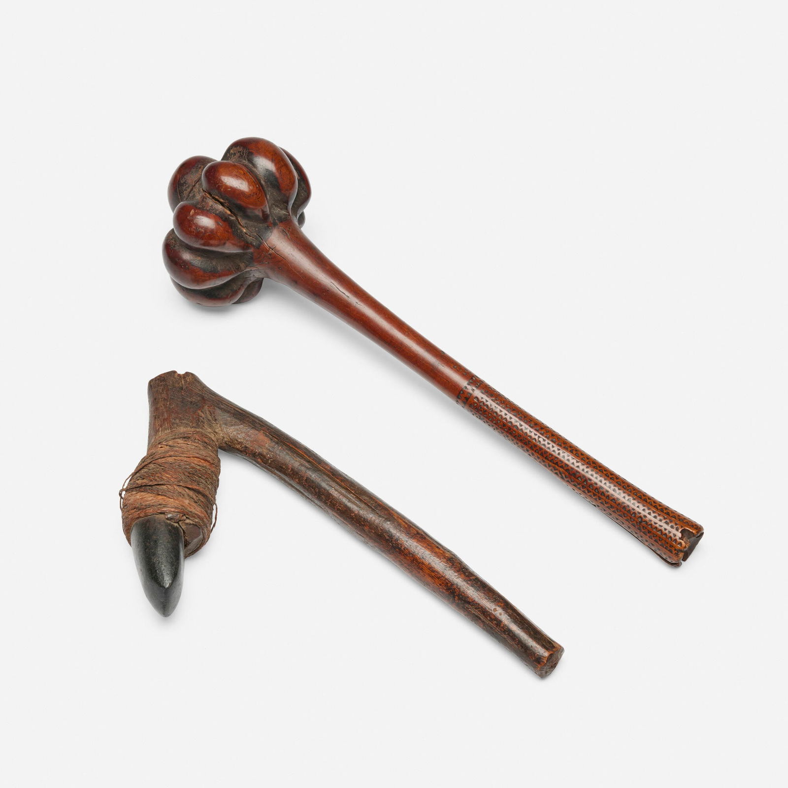 Fijian and South Pacific, Throwing club and adze (1 of 3)