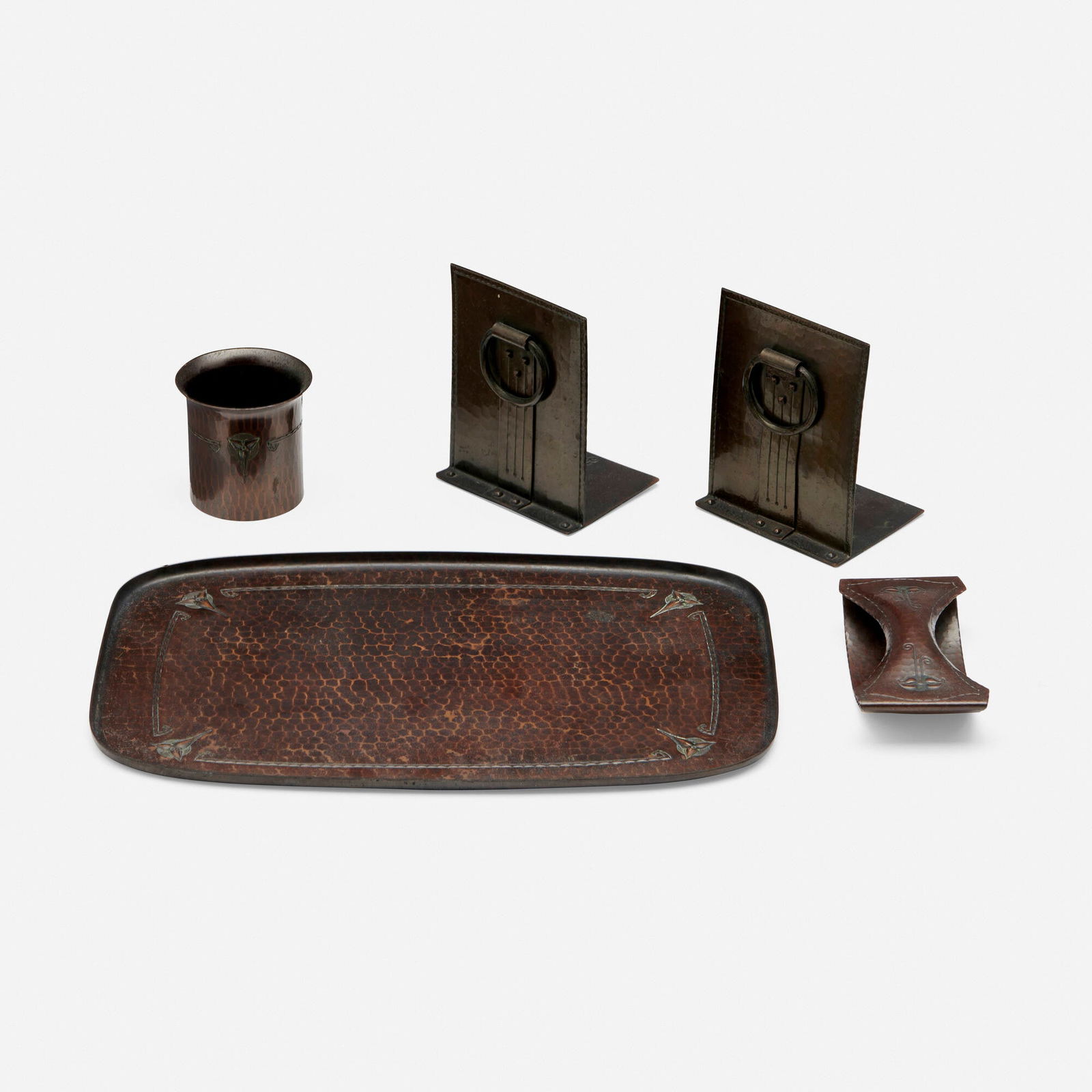 Roycroft, Collection of five tabletop accessories (1 of 3)