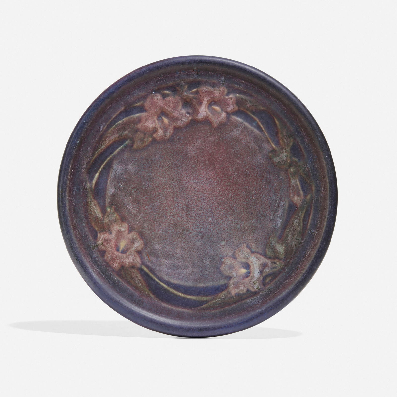 Anna Frances Simpson for Newcomb College Pottery, Transitional tea tile with jasmine flowers (1 of 3)