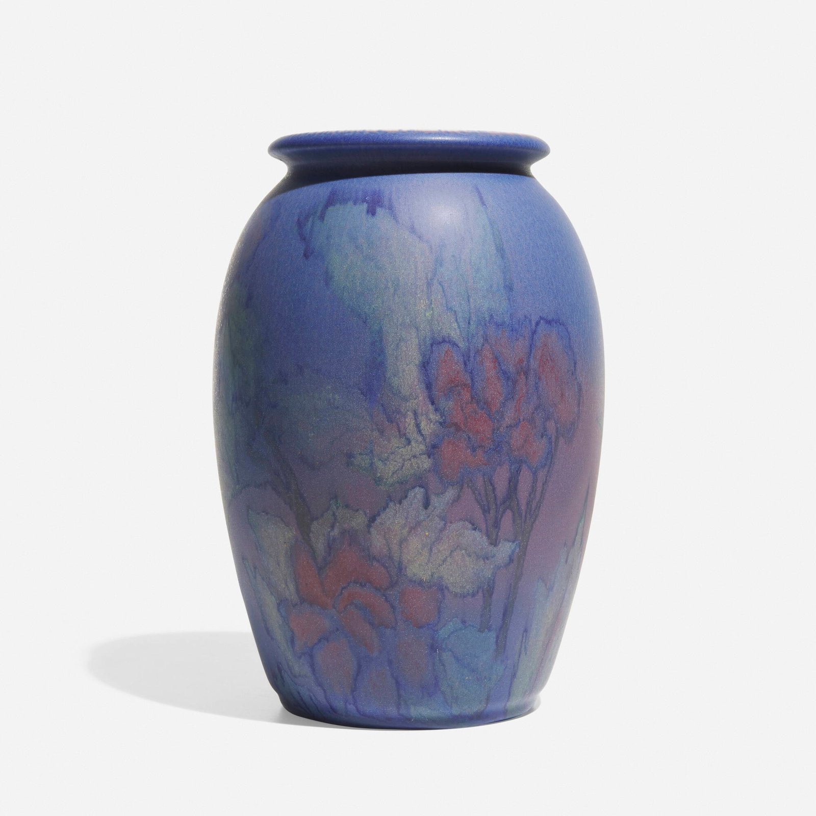 Louise  Abel for Rookwood Pottery, Large Double Vellum/Decorated Mat vase with tree peonies (1 of 4)