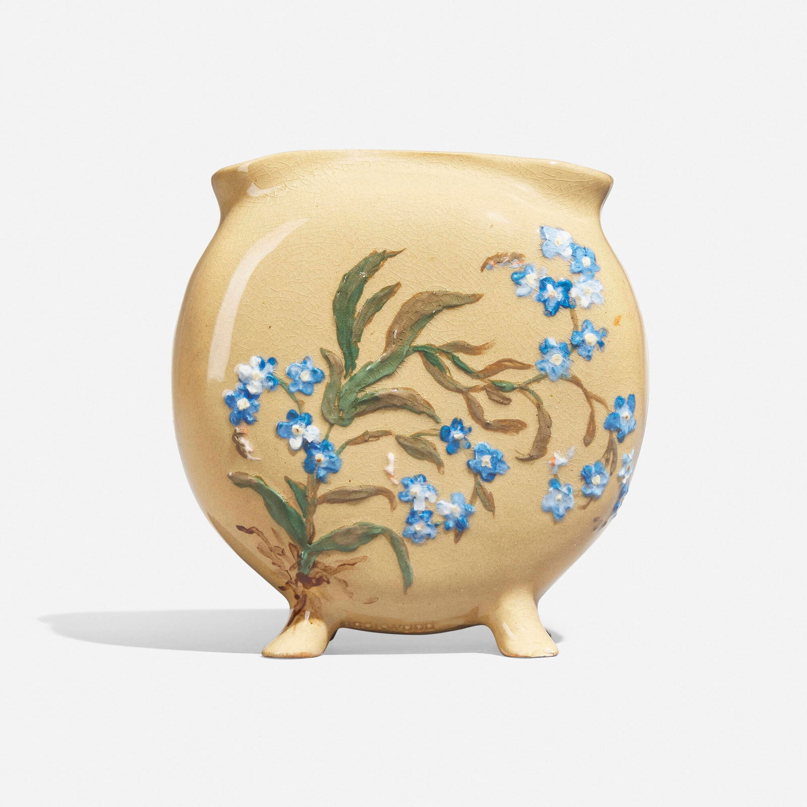 Maria Longworth Nichols Storer for Rookwood Pottery, Early pocket vase with forget-me-nots (1 of 4)