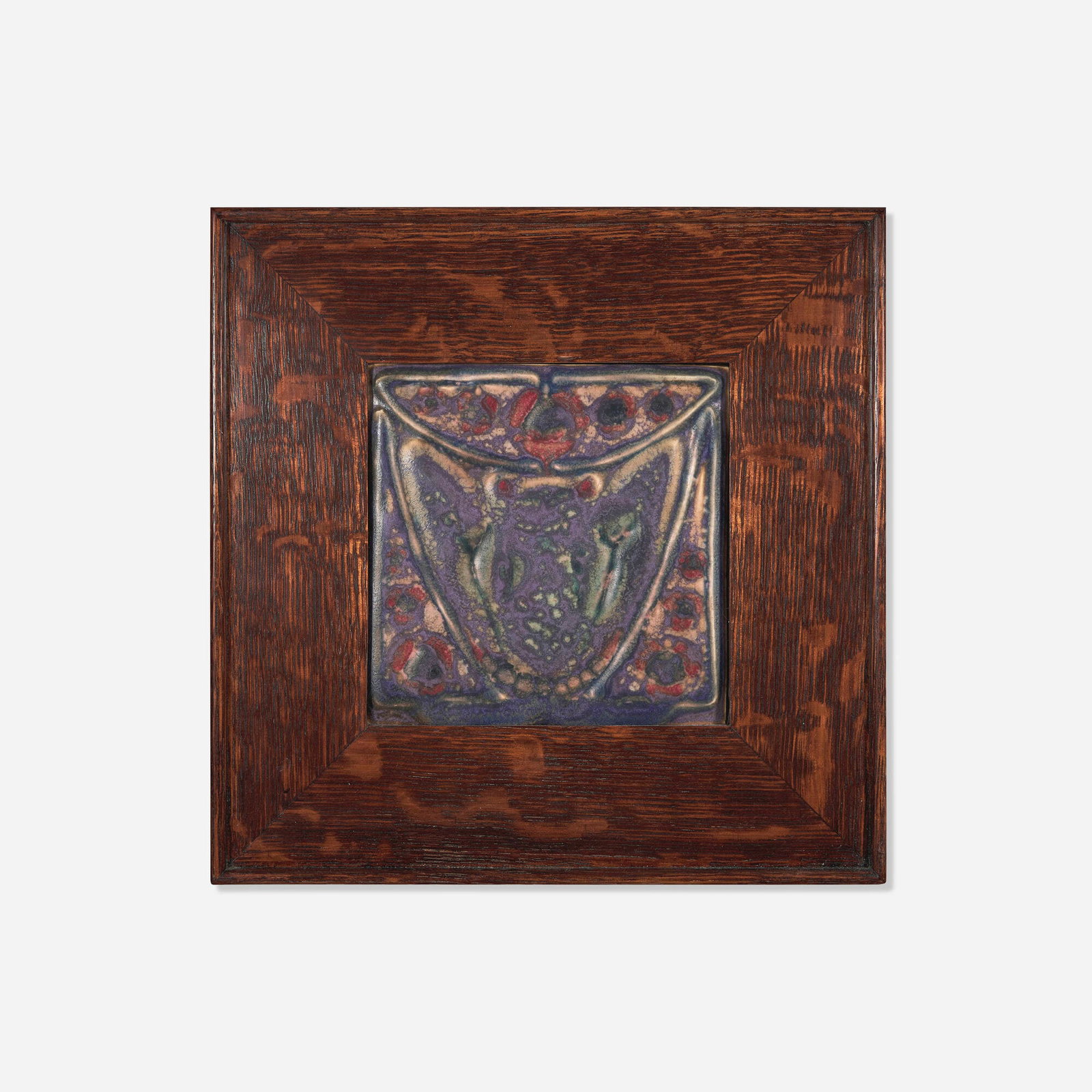 William E. Hentschel for Rookwood Pottery, Rare hand-painted production trivet with frog and flowers: William E. Hentschel for Rookwood Pottery Rare hand-painted production trivet with frog and flowers USA, 1913glazed earthenware 5.75 h x 5.75 w in (15 x 15 cm) Although not recorded in Rookwoo