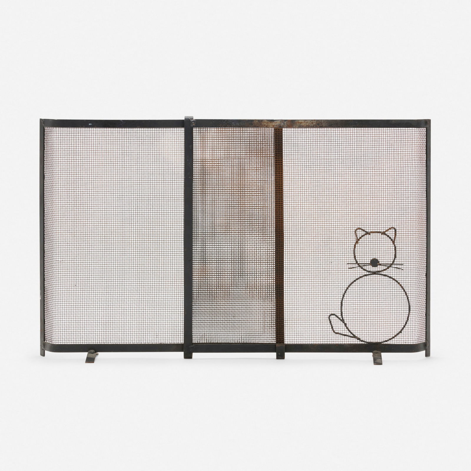 Swedish, Fire screen with cat (1 of 3)