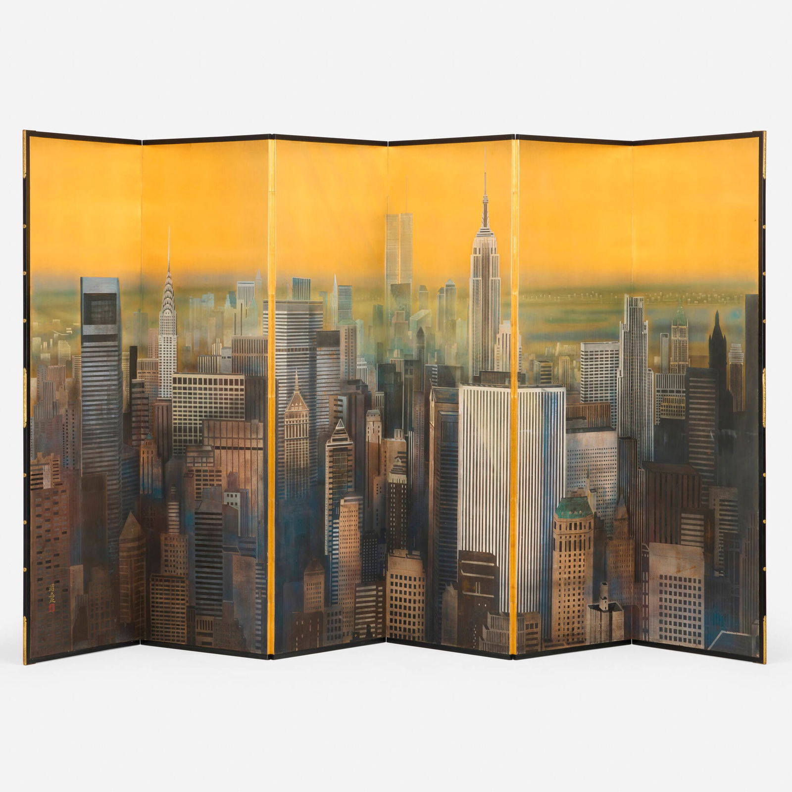 Akihiko Iwanami, New York Skyscrapers (six-panel folding screen) (1 of 4)