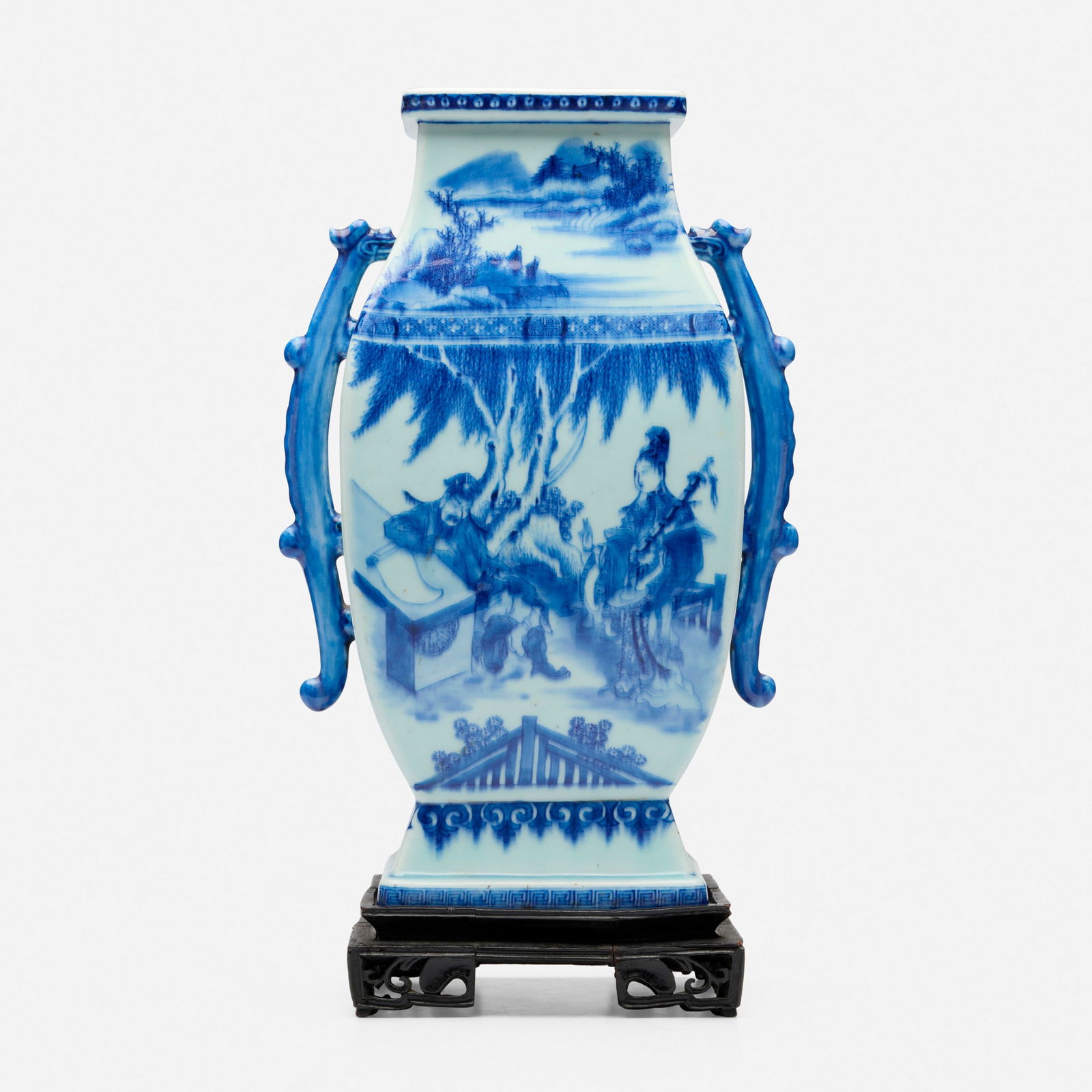 Chinese, Blue and White vase (Fanghu) (1 of 3)