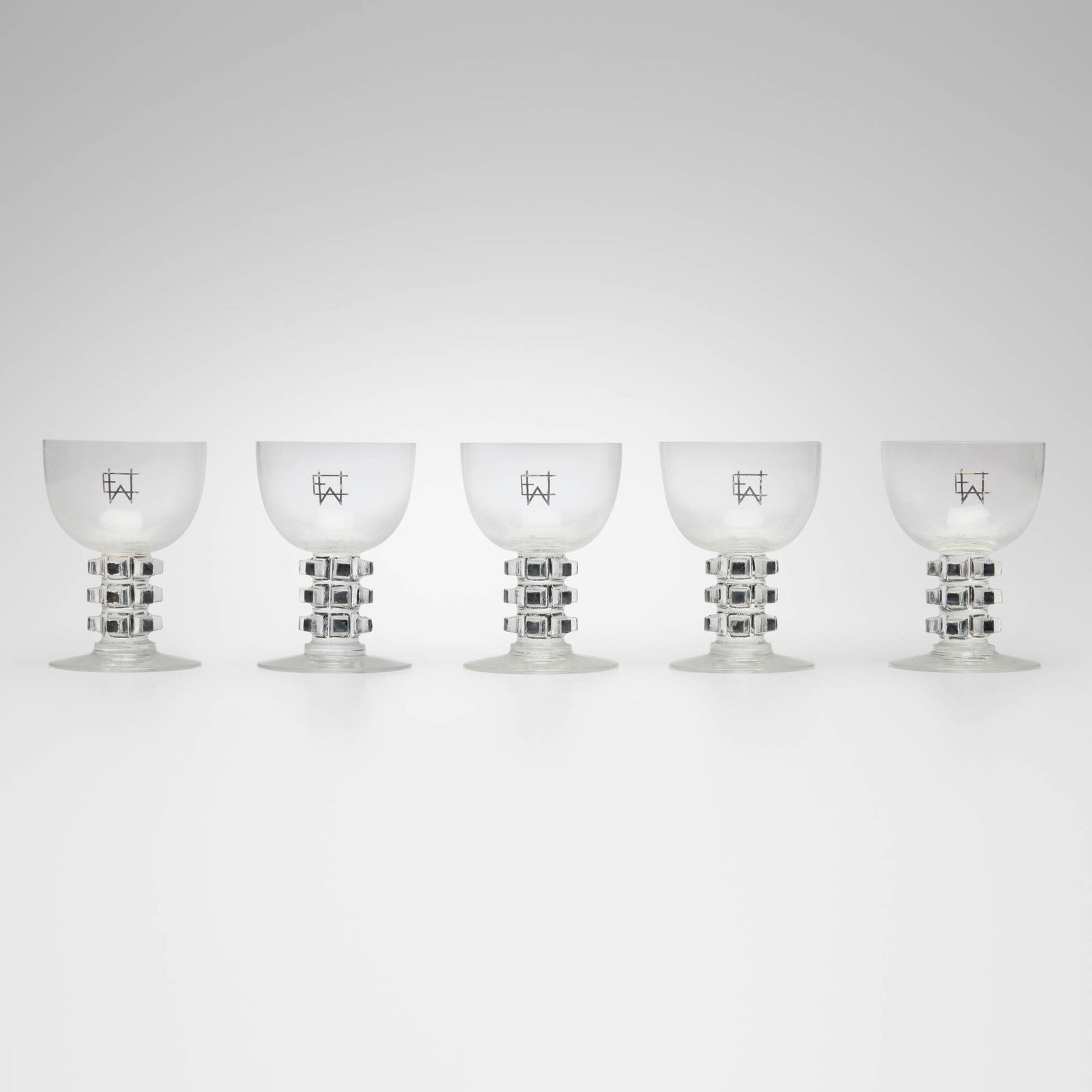 Rene Lalique, Unawihr glasses, set of five (1 of 4)